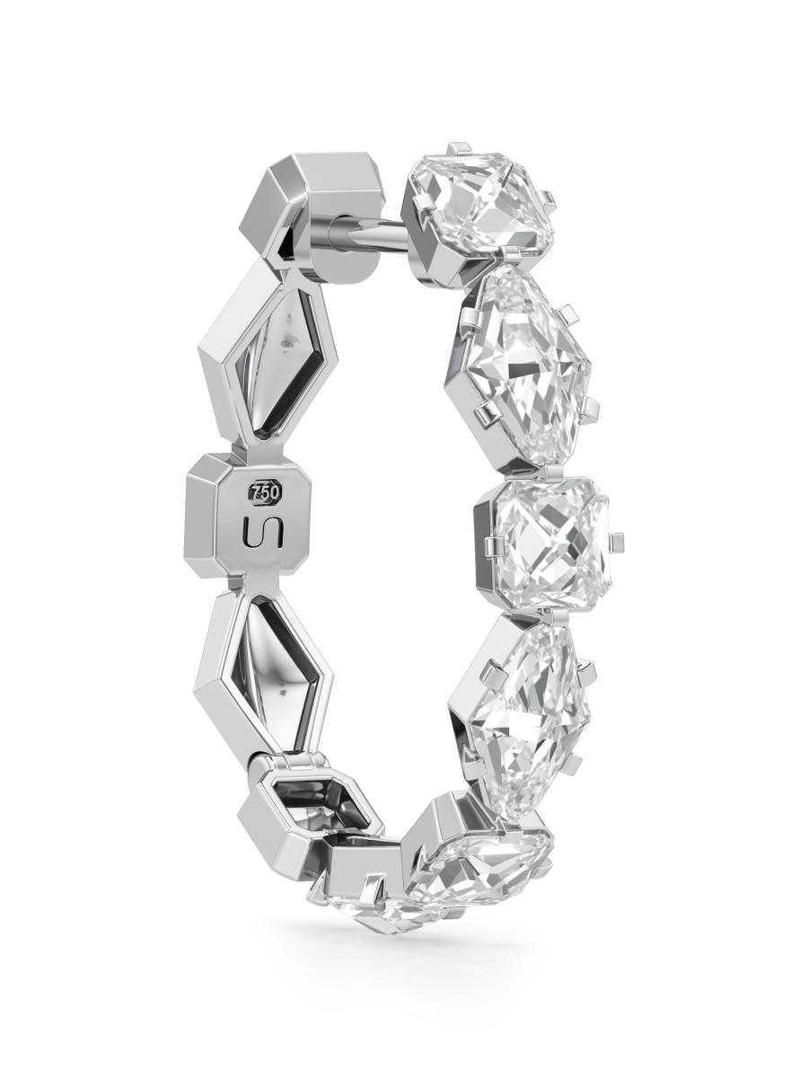 Unsaid Women's Armor 18k White Gold & 1.90 Tcw Lab-grown Diamond Eternity Hoop Earrings