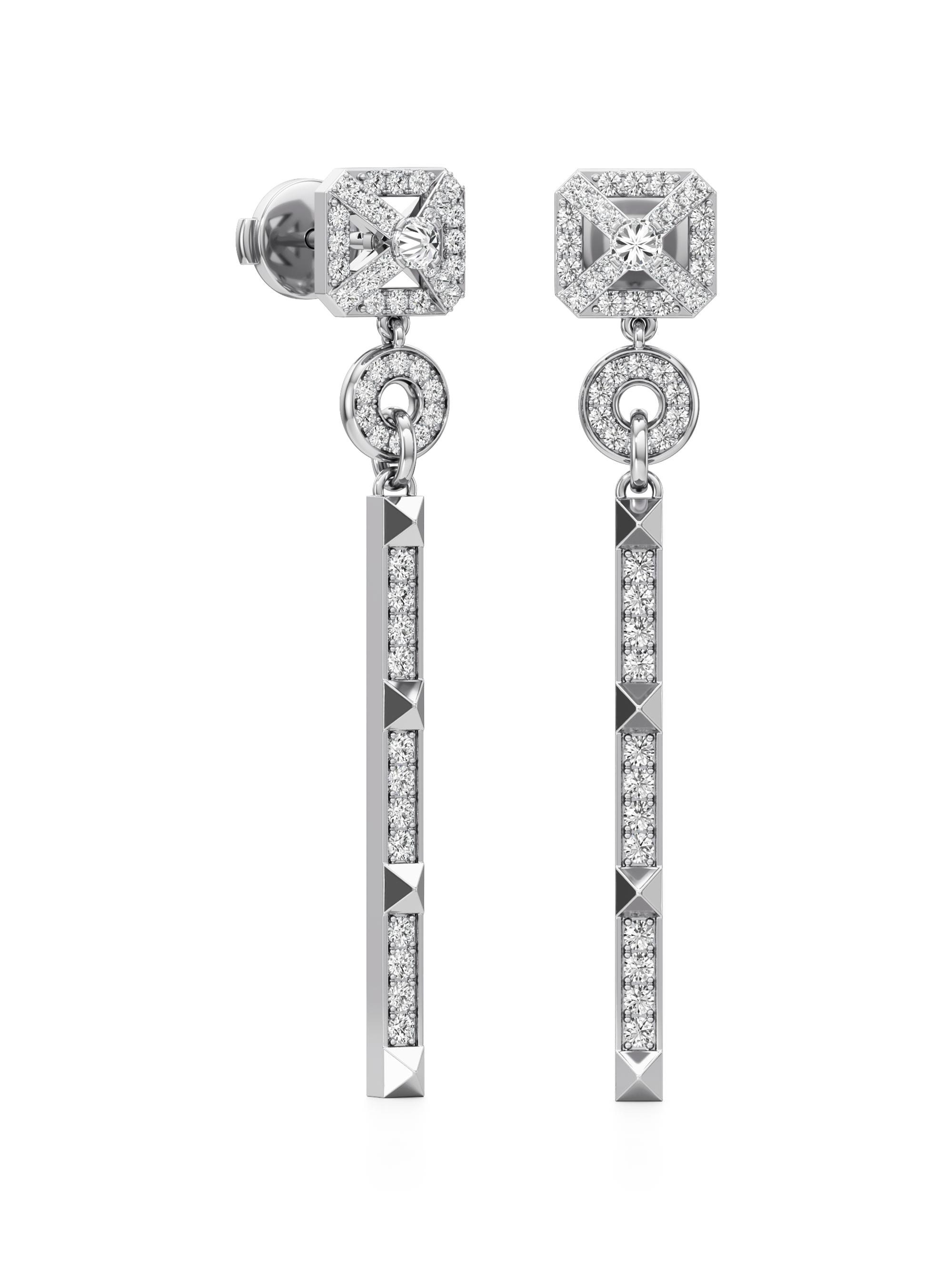 Unsaid Women's Armor 18K White Gold & 0.57 TCW Lab-Grown Diamond Drop Earrings - White Gold