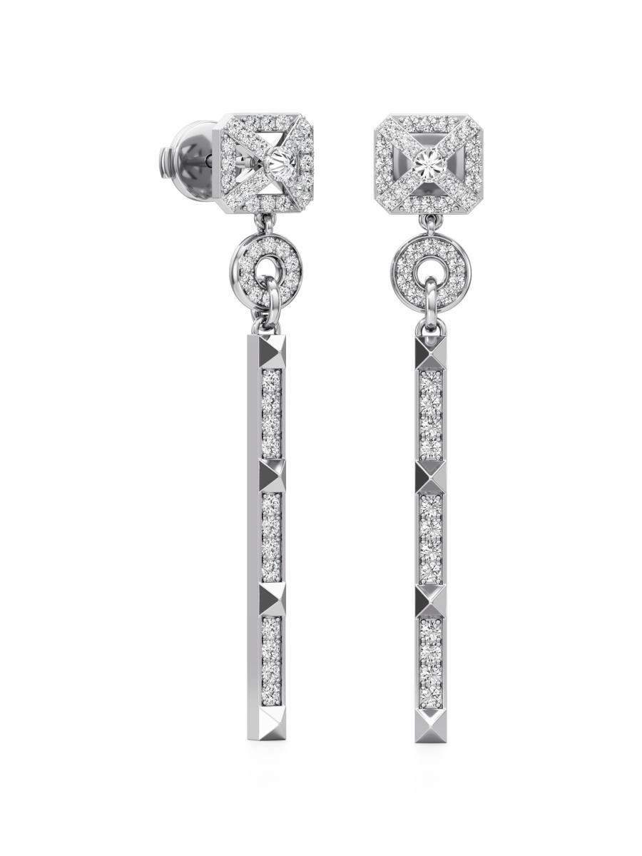 Unsaid Women's Armor 18k White Gold & 0.57 Tcw Lab-grown Diamond Drop Earrings