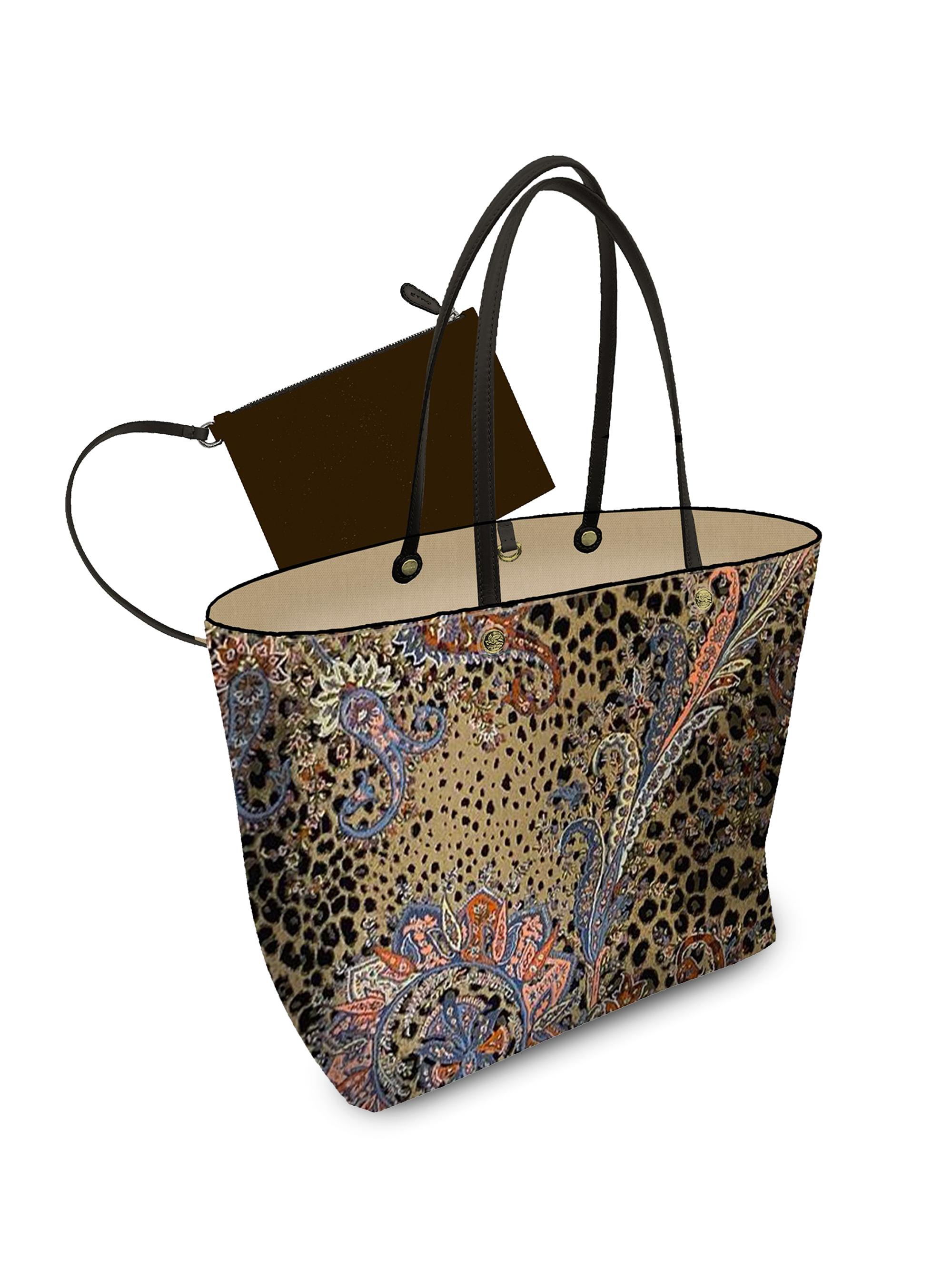 Etro Women's Leopard-Print Jacquard Tote Bag - Beige Multi
