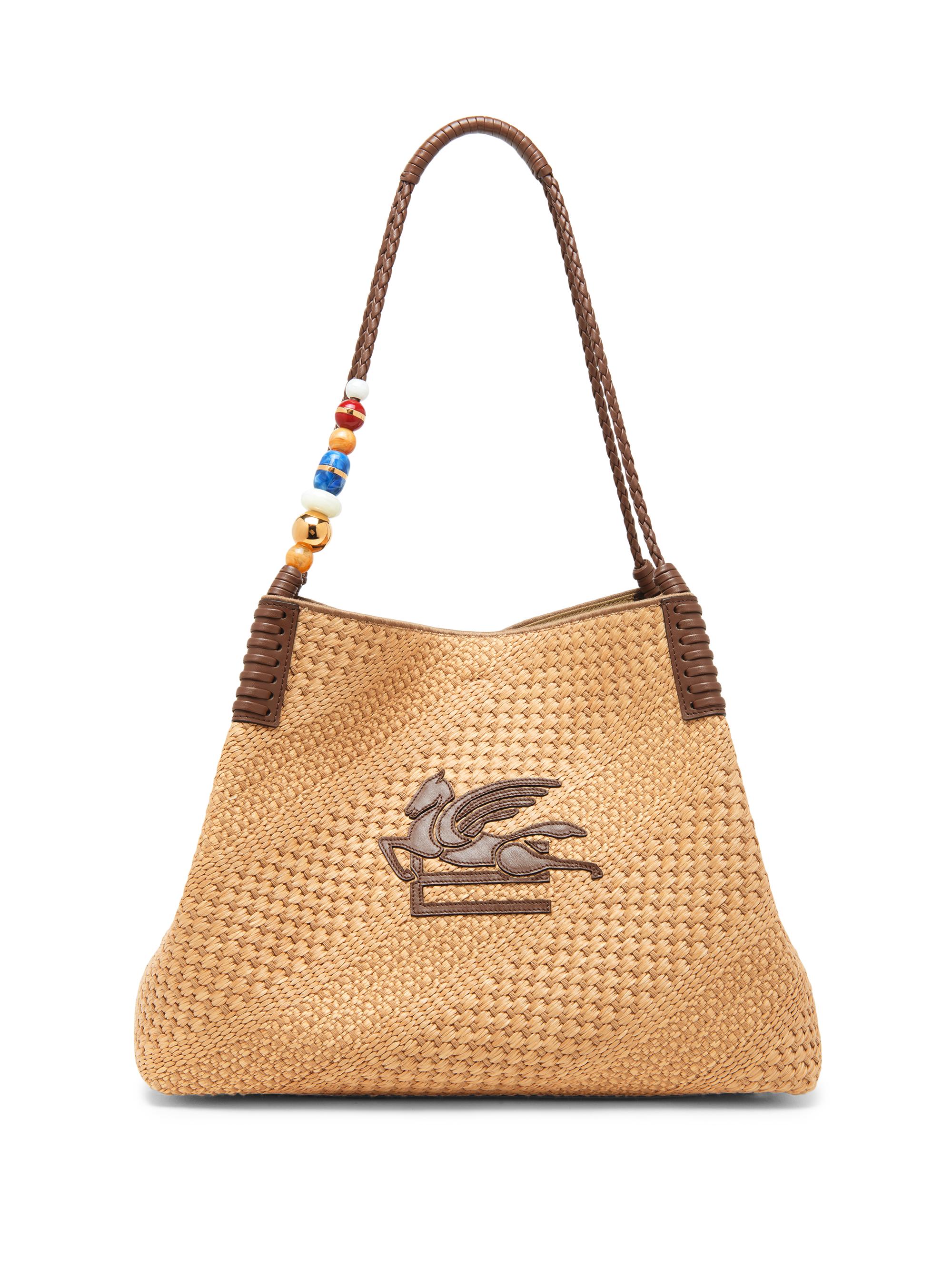 Etro Women's  Libra Appliquéd Raffia Tote Bag - Cammello