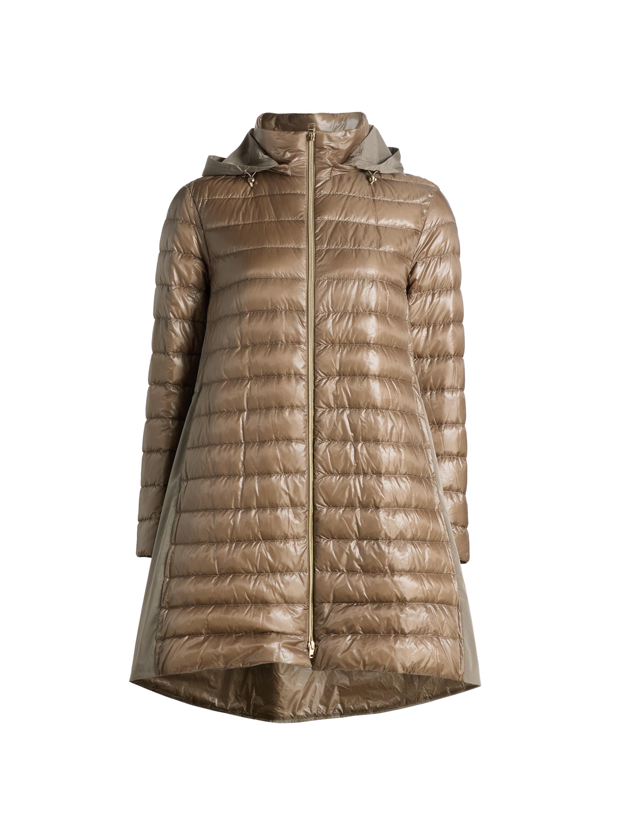 Herno Women's Shiny Nylon High-Low Jacket - Taupe