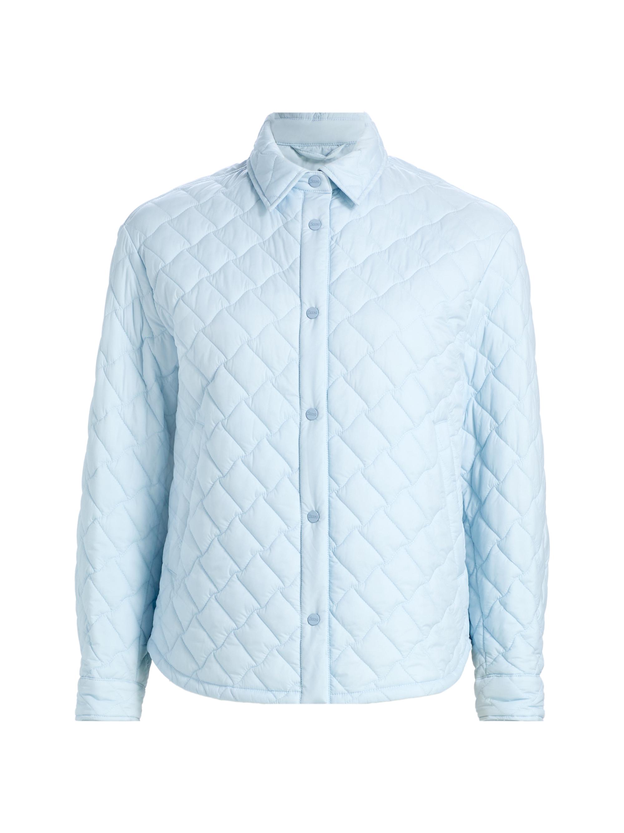 Herno Women's Ecoage Diamond Quilted Shirt Jacket - Light Blue