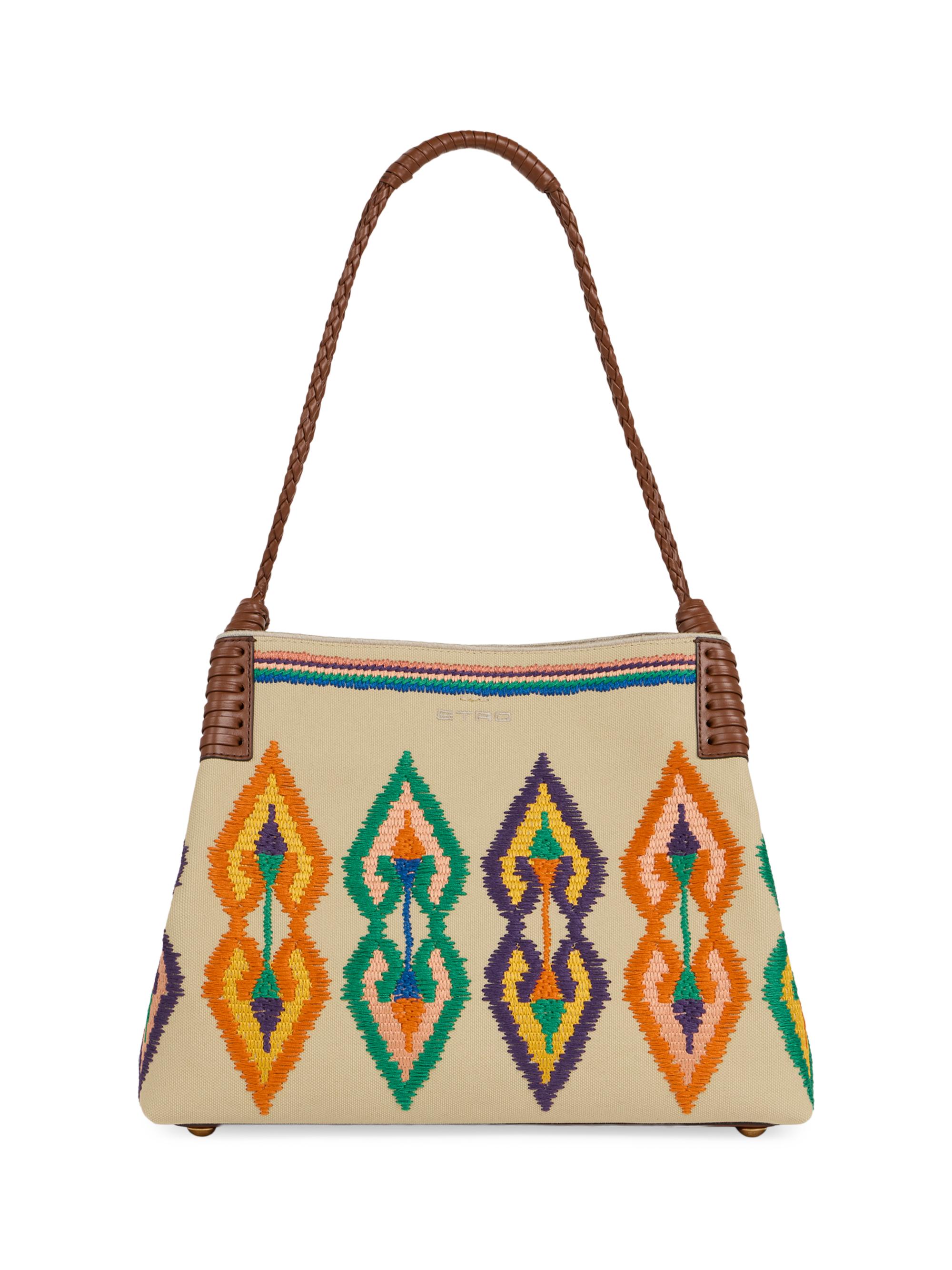 Etro Women's Embroidered Canvas Shopping Bag - Beige