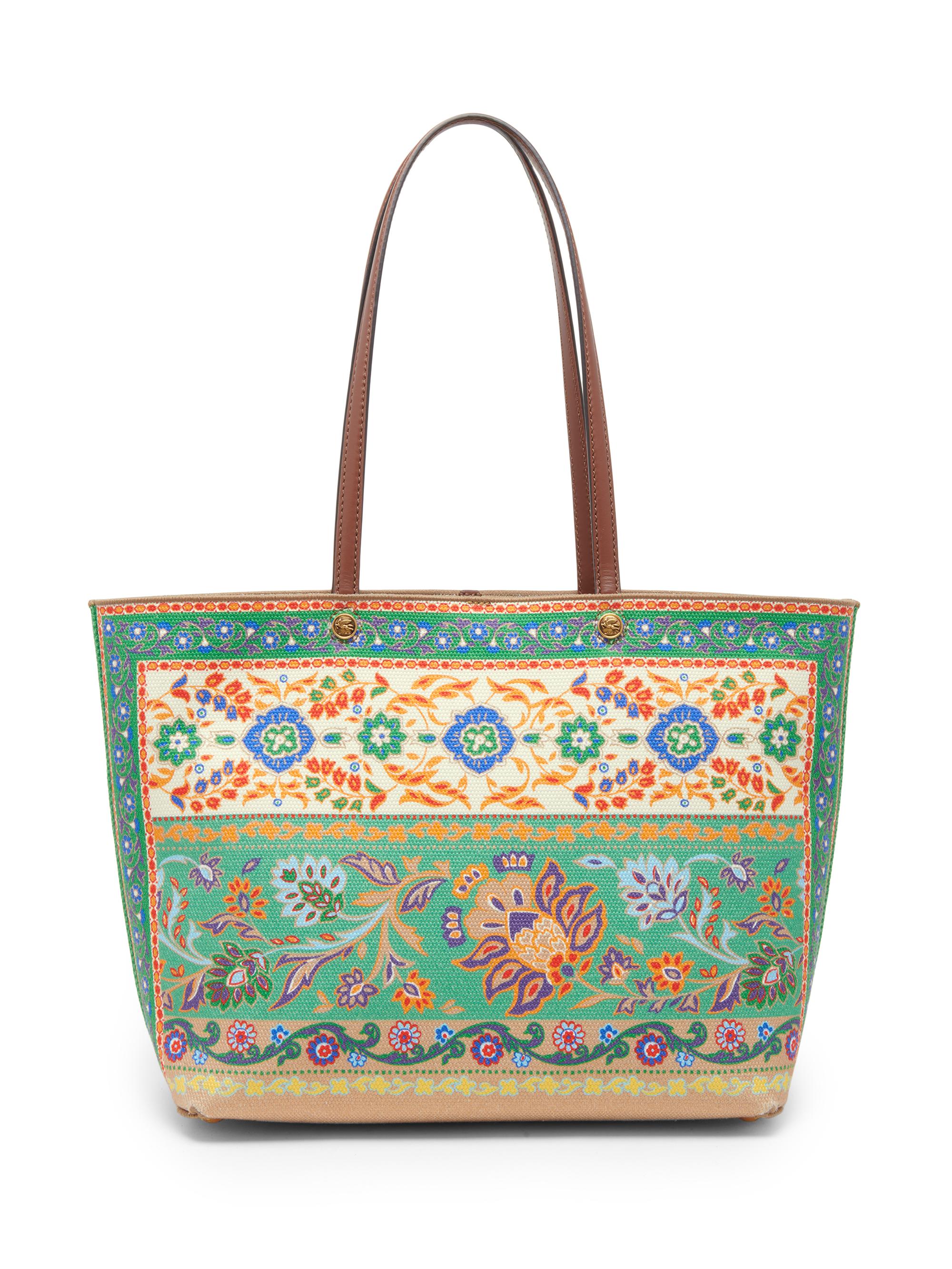 Etro Women's  Essential Printed Canvas Shopper Tote Bag - Stampa Verde