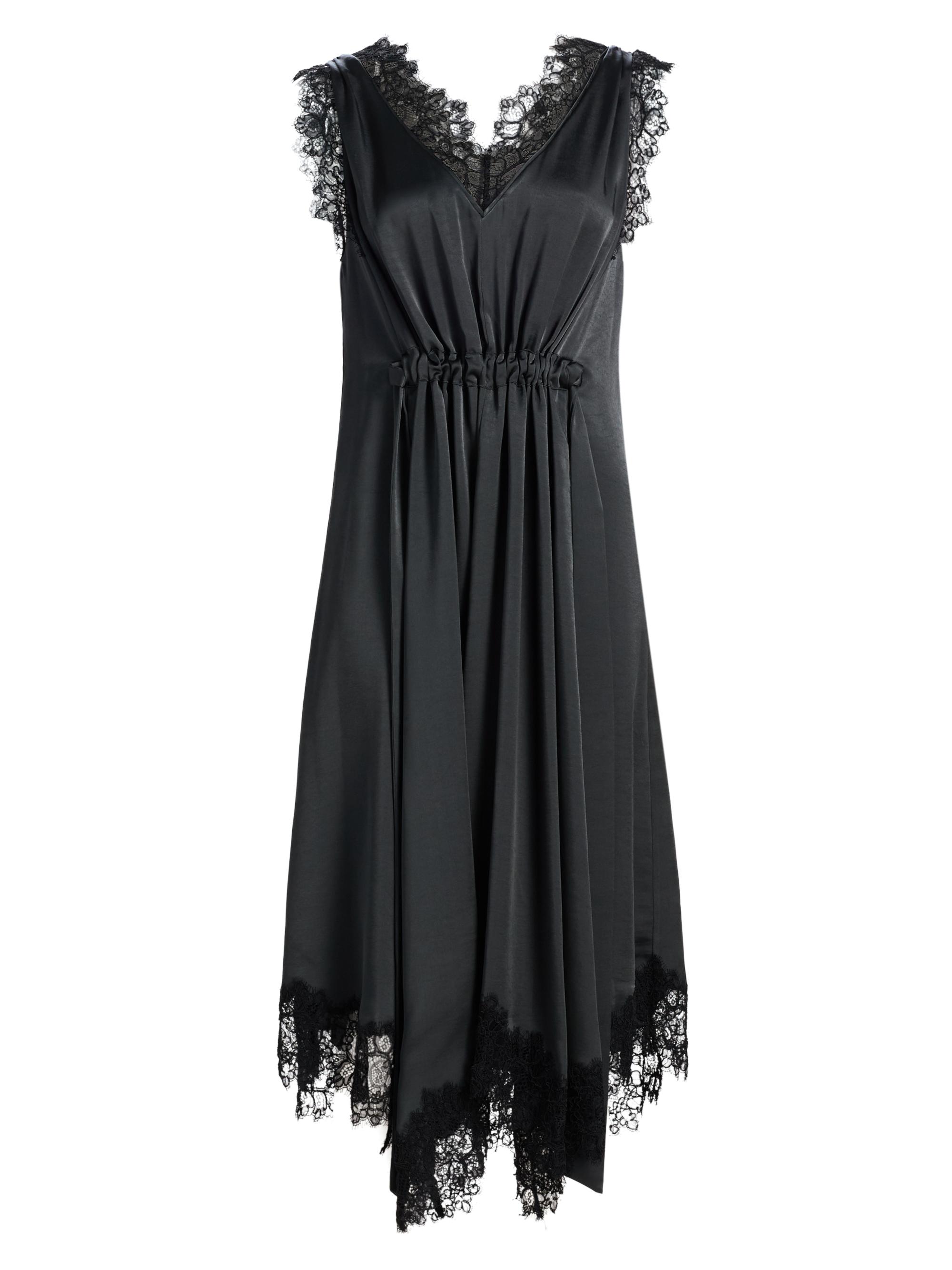 3.1 Phillip Lim Women's Lace-Trimmed V-Neck Midi-Dress - Slate