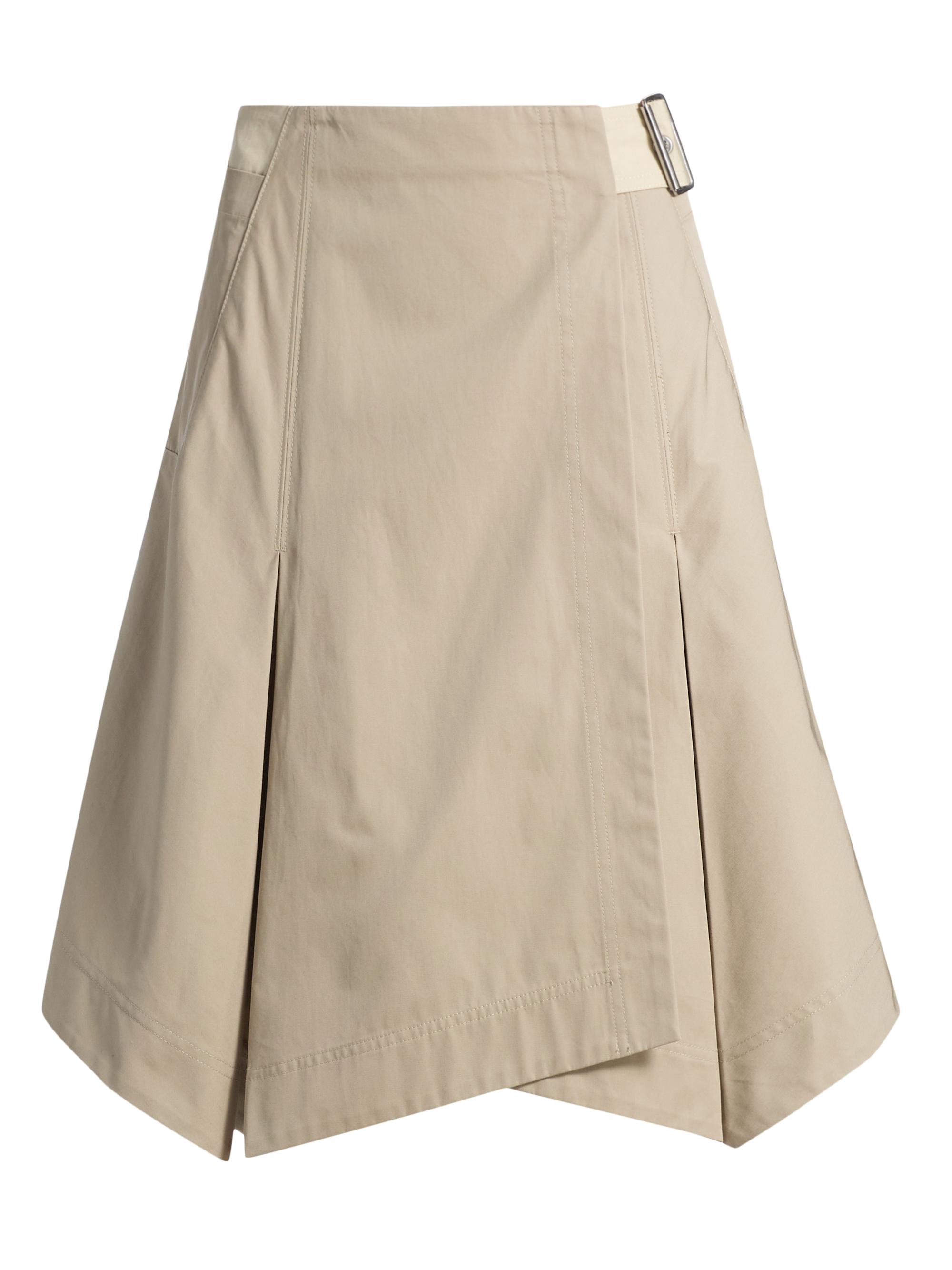 3.1 Phillip Lim Women's Two-Tone Handkerchief Hem Wrap Skirt - Khaki Birch