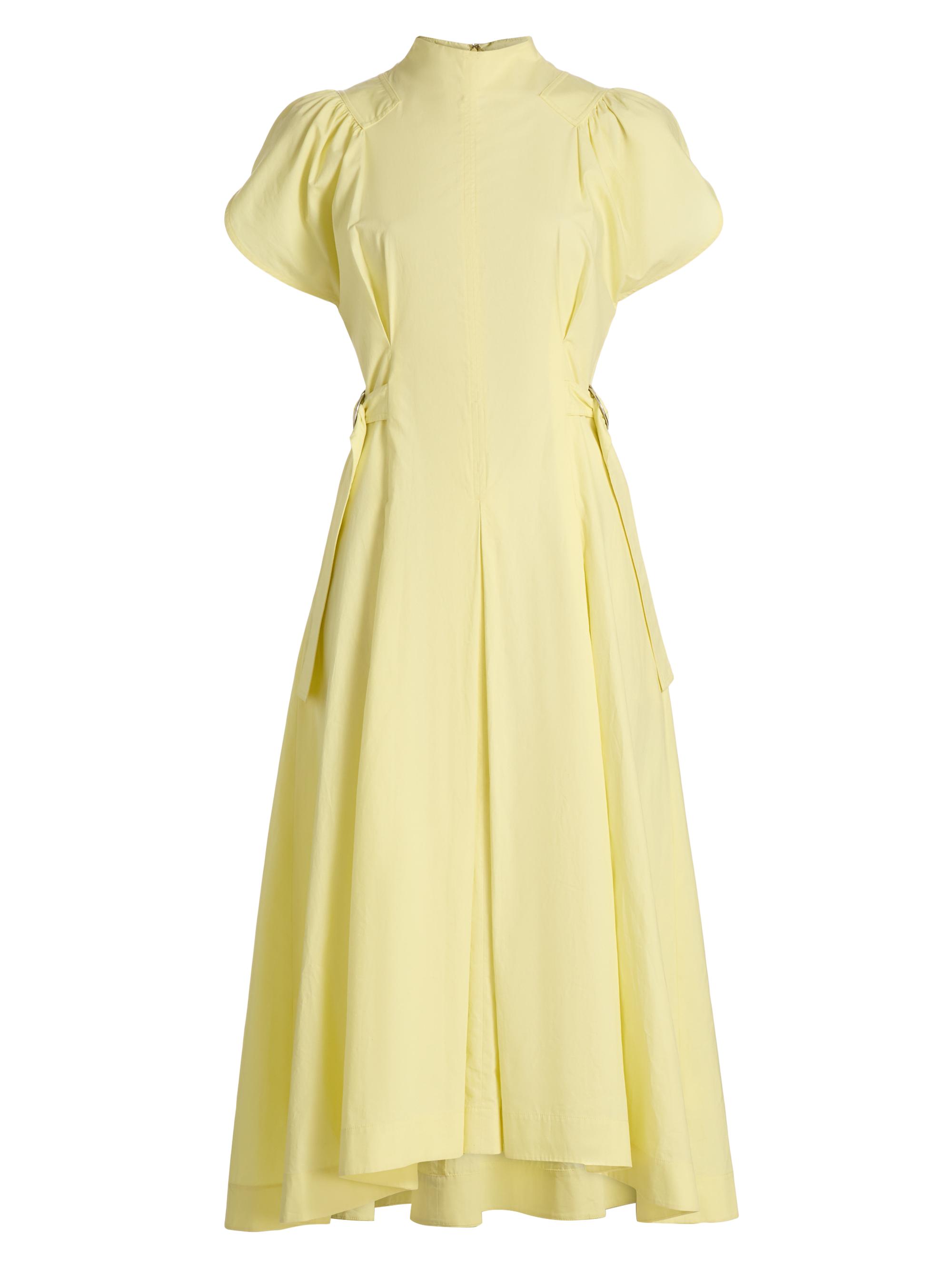 3.1 Phillip Lim Women's Puff Sleeve Side-Tie Cotton Poplin Midi-Dress - Yuzu