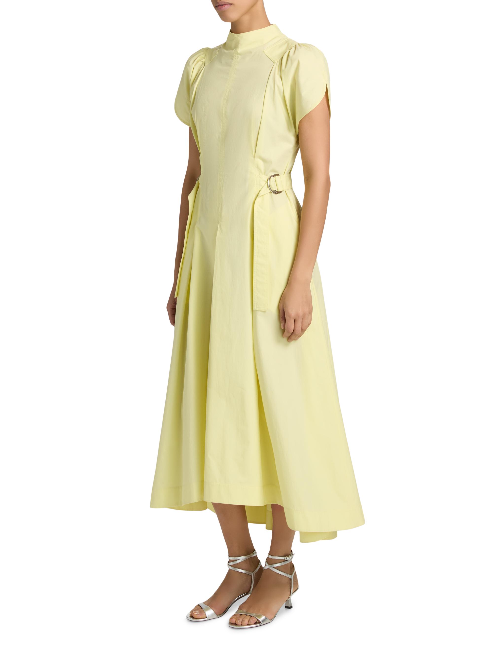 3.1 Phillip Lim Puff Sleeve Side-Tie Cotton Poplin Midi-Dress