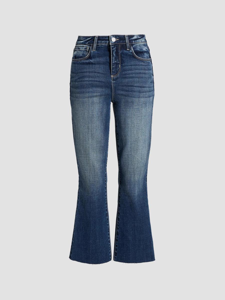 L'AGENCE Kendra High-Rise Flared Crop Jeans | Saks Fifth Avenue