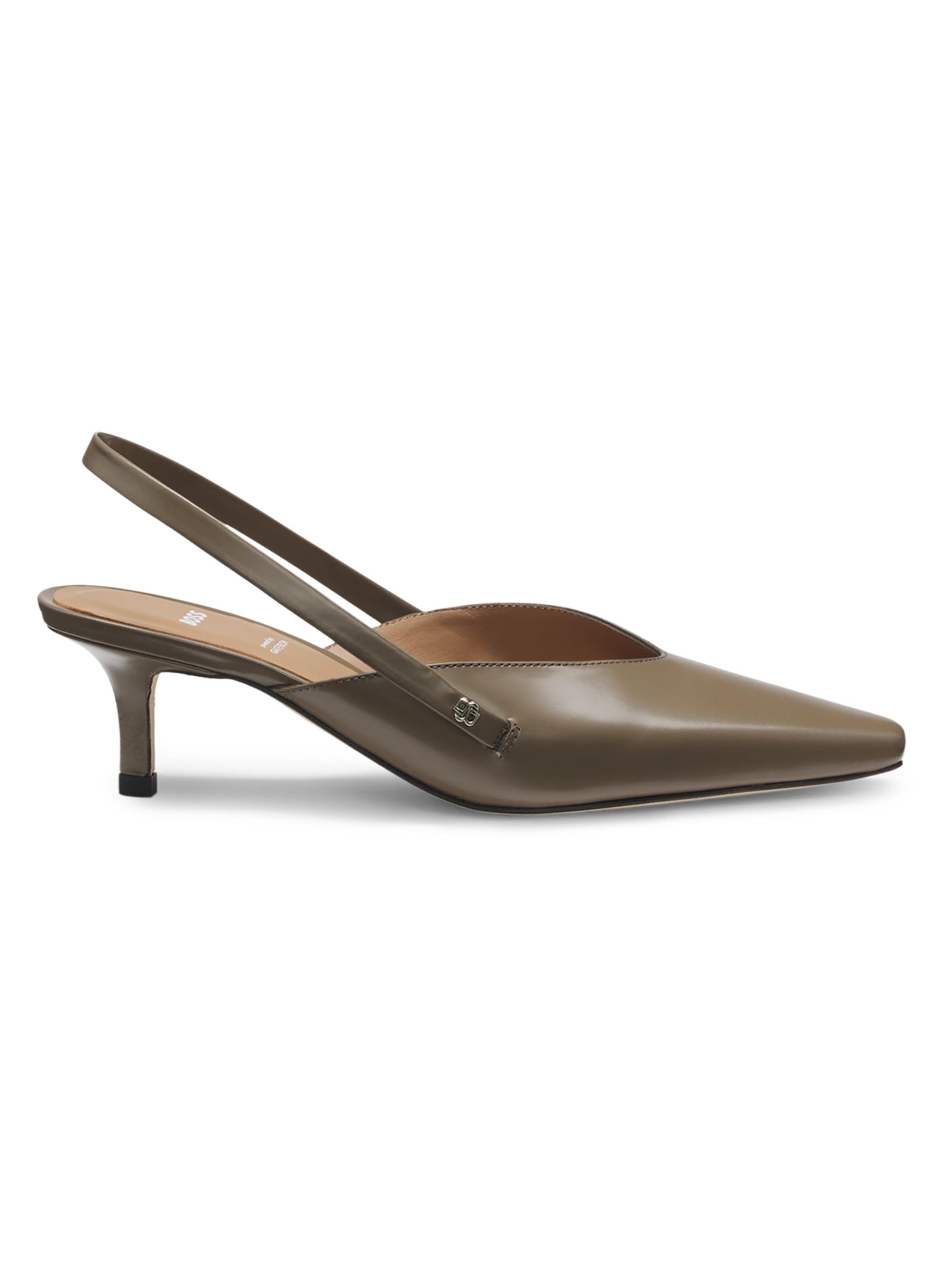 BOSS Women's Slingback pumps in polished leather - Brown