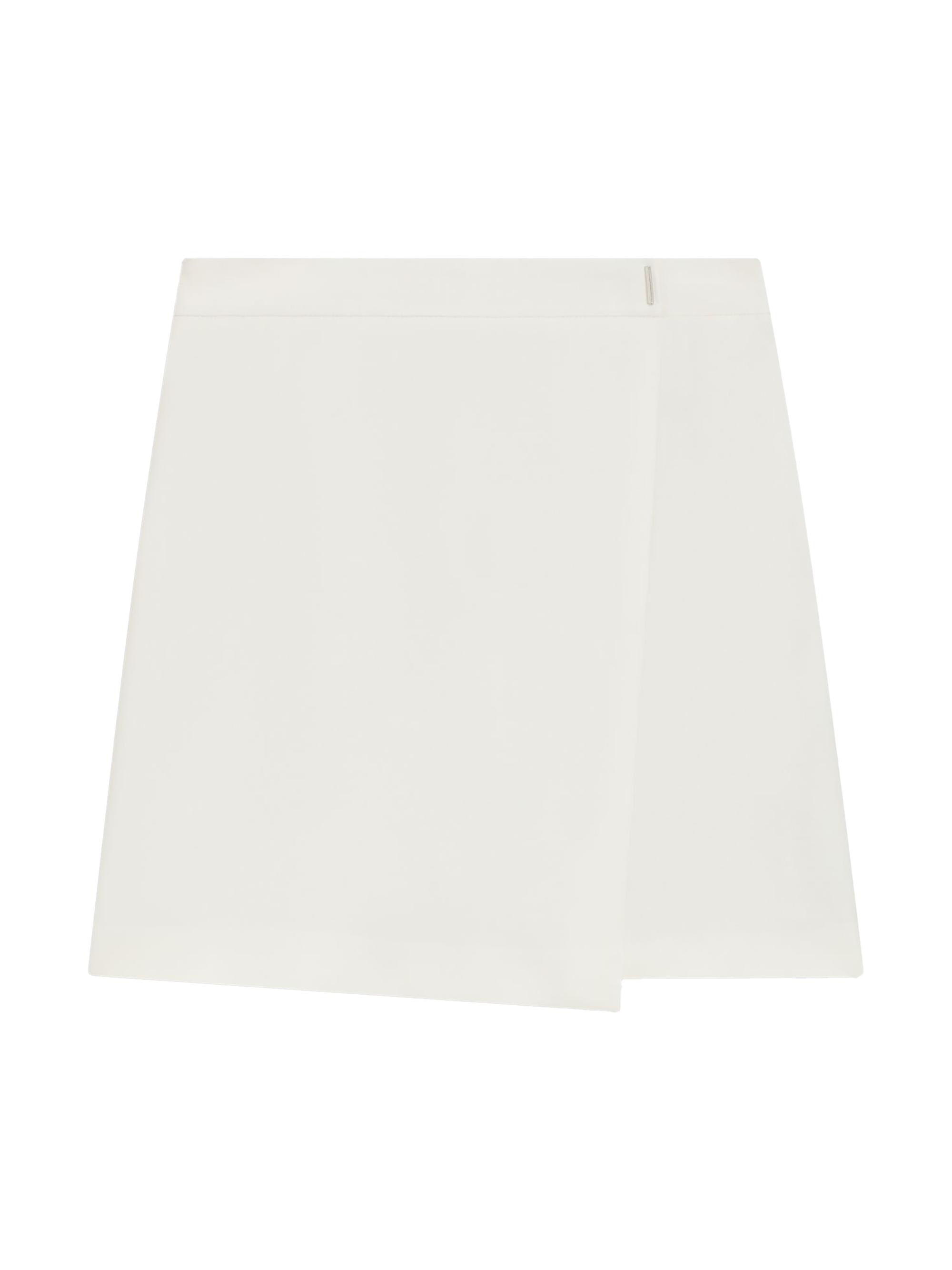 BOSS Women's Wrap-Front Mini Skirt in Crepe - Natural