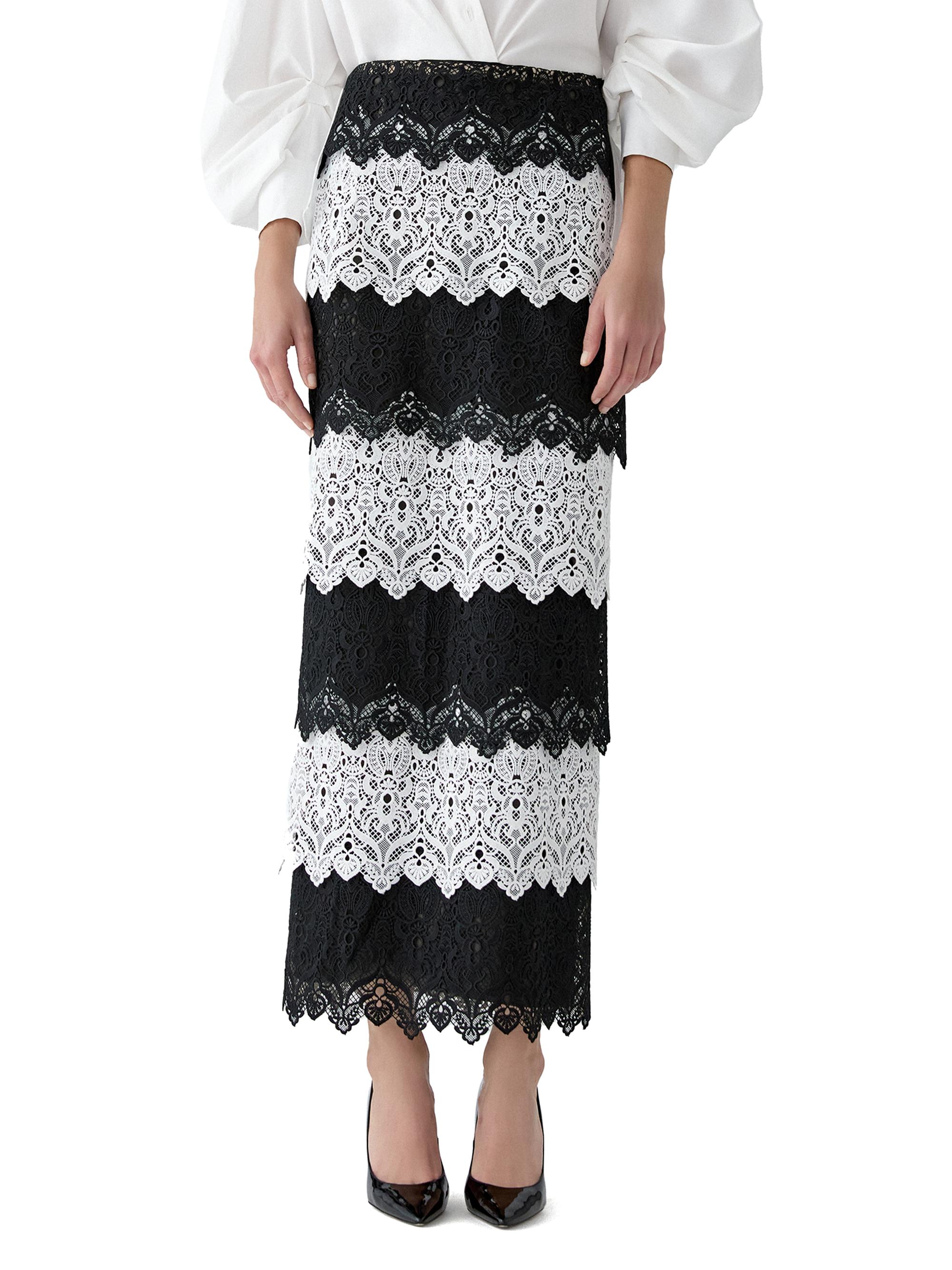 Maxi Skirt Black And White Striped Pencil Skirt Dress Carolina Herrera  Striped Lace Maxi Pencil Skirt