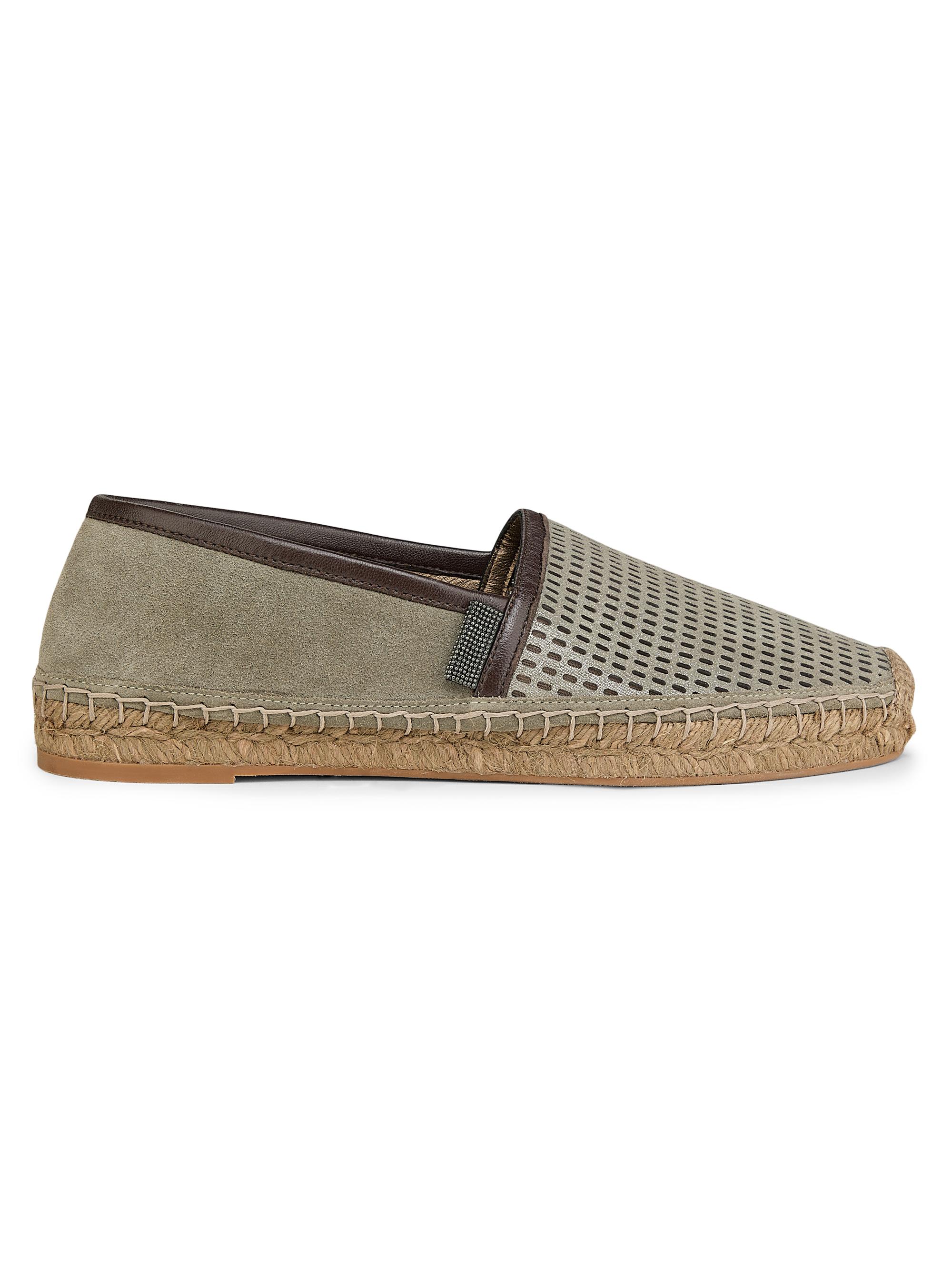 Brunello Cucinelli Women's Textured Suede Espadrilles - Safari