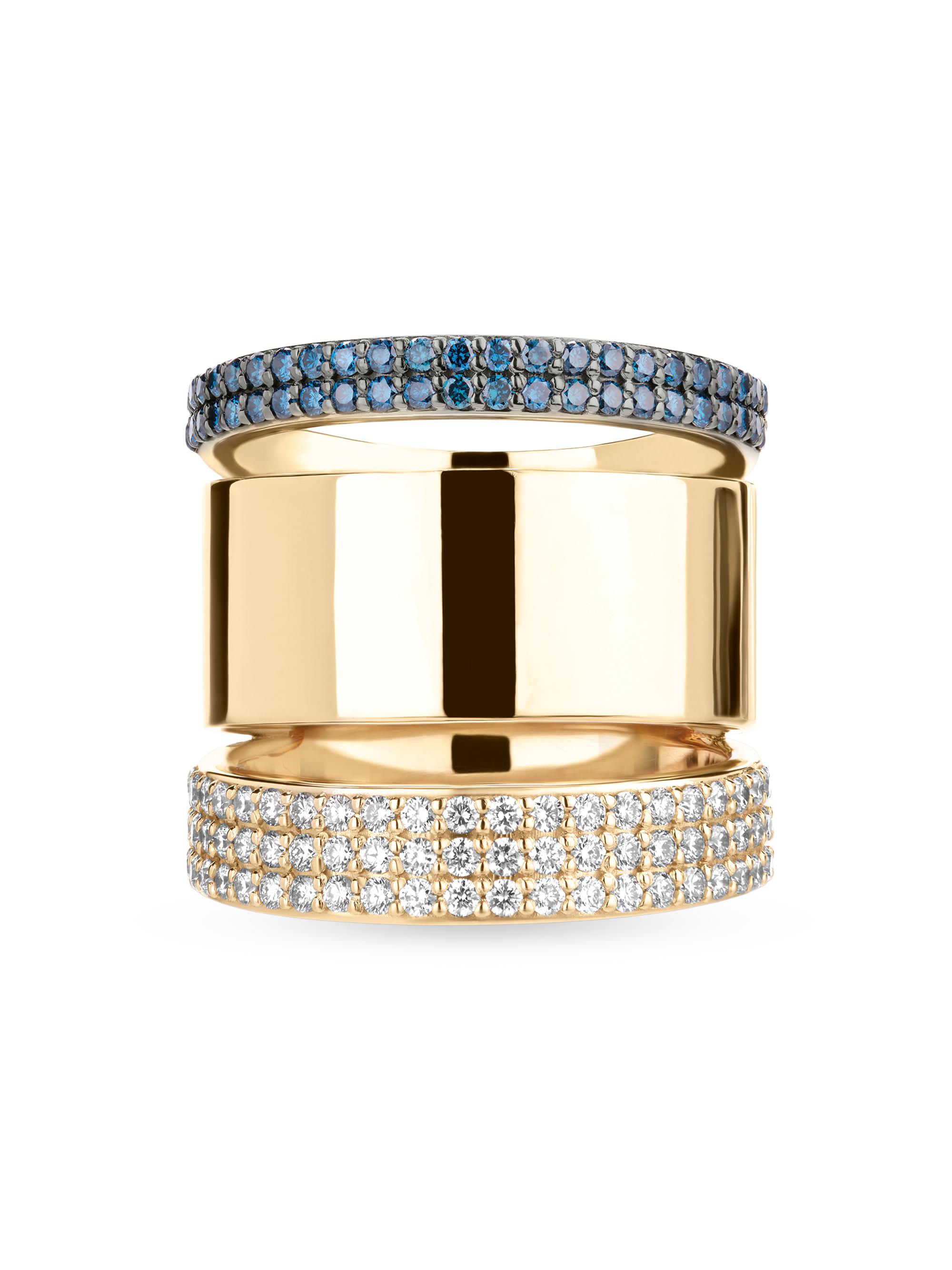 BVLGARI B.zero1 18K Yellow Gold & 0.43 TCW Diamond 3-Band Ring