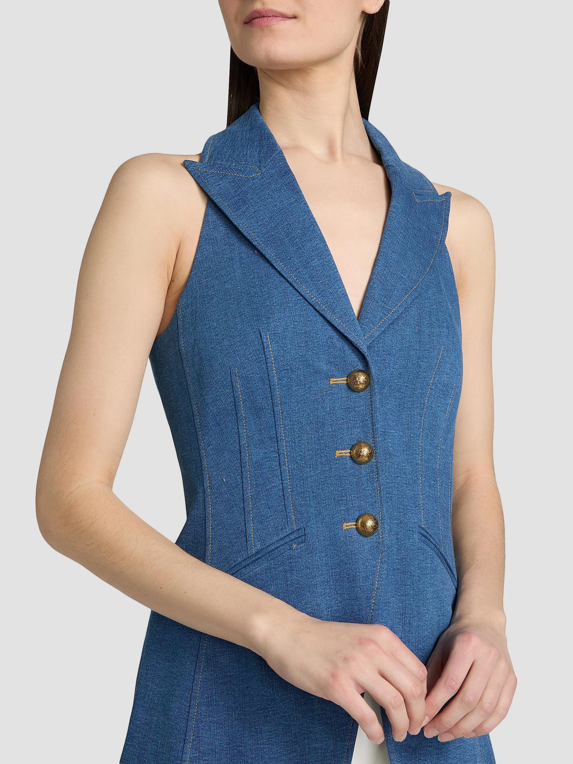 Veronica Beard Costa Denim Vest | Saks Fifth Avenue