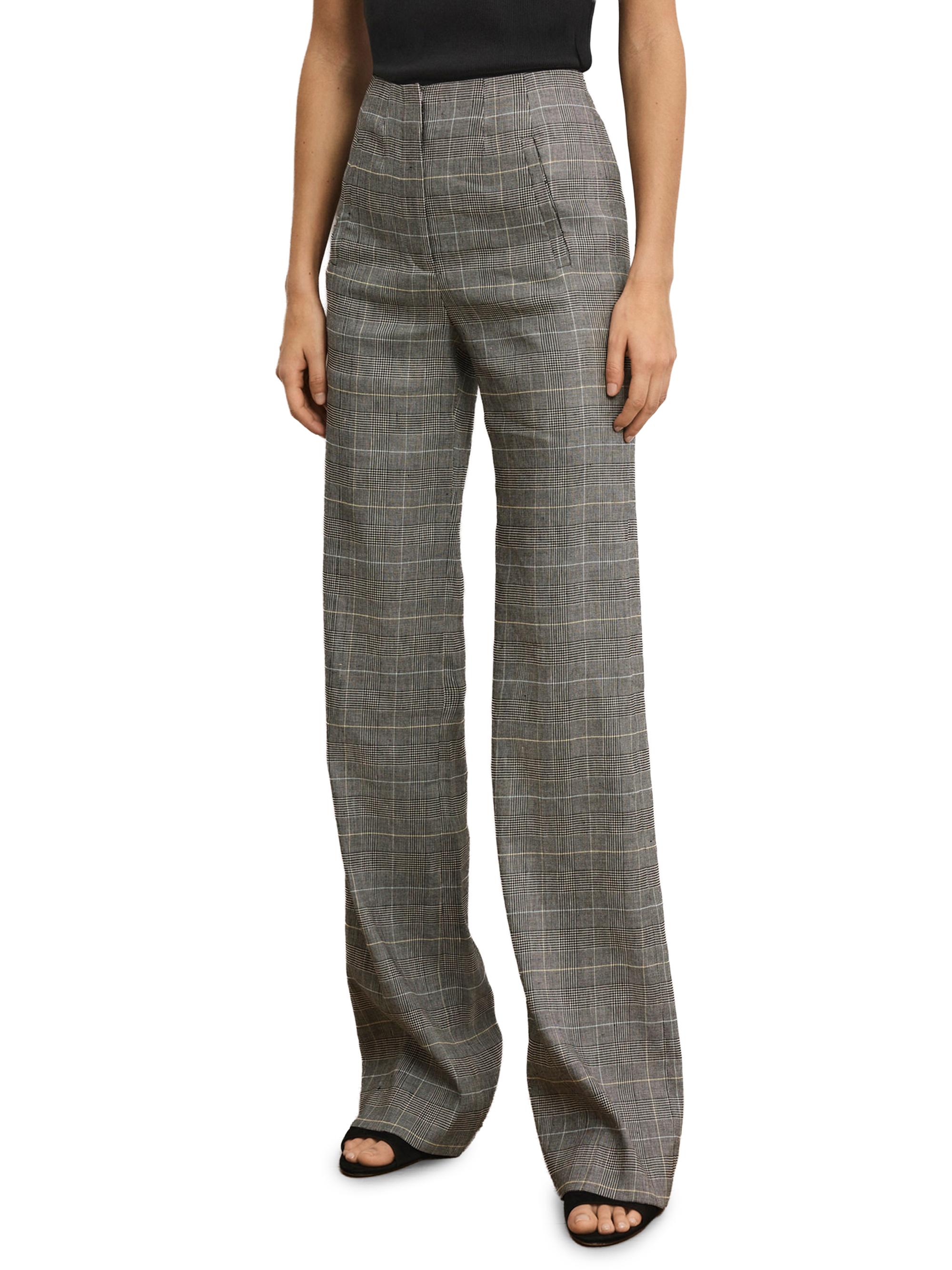 Jude Plaid Linen-Blend Pants