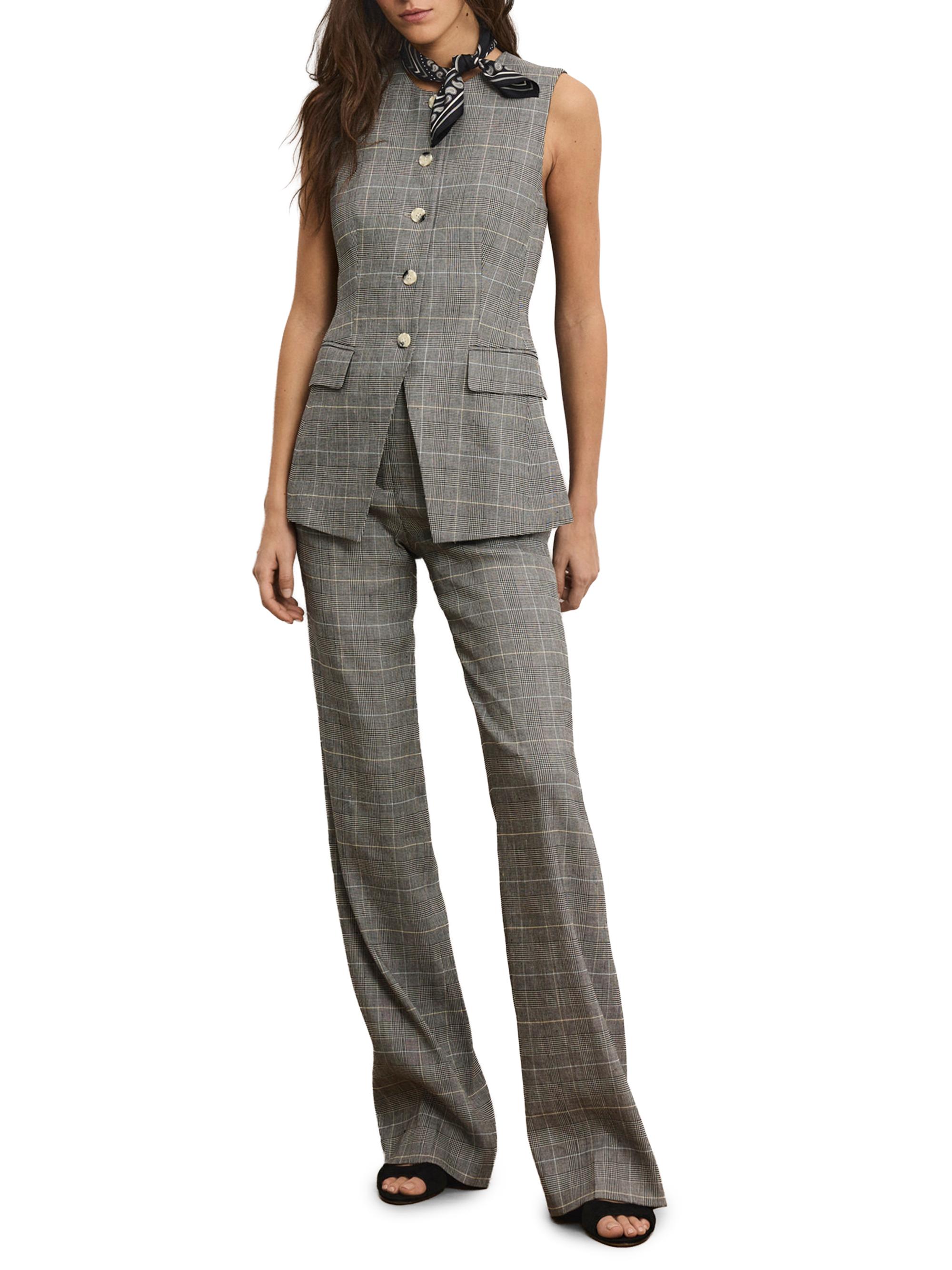 Jude Plaid Linen-Blend Pants