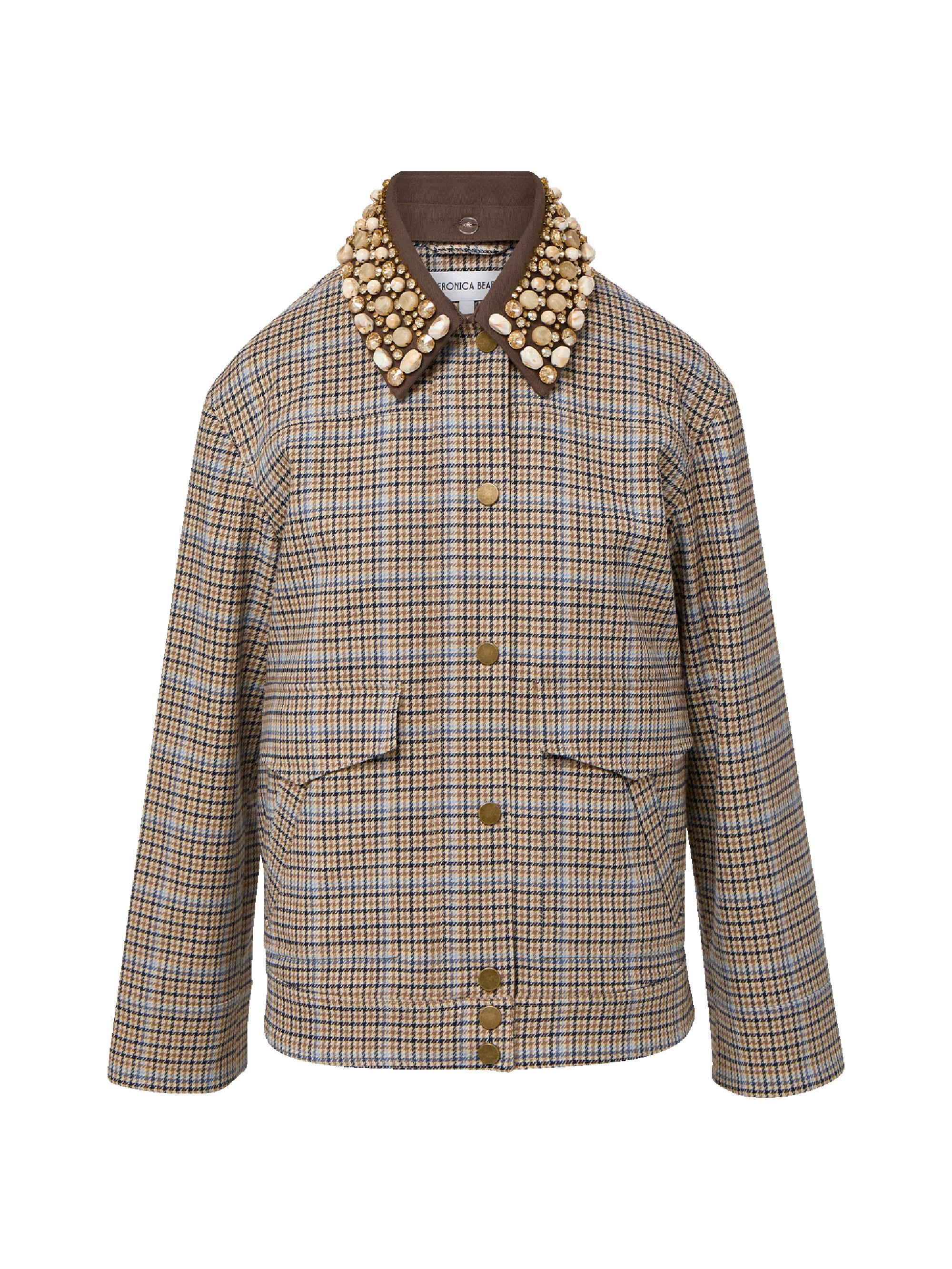 【本日23:59まで】eaphi WOOL LIKE CHECK JACKET Veronica Beard Hedi Checked Wool-Blend Dickey Jacket | Saks Fifth