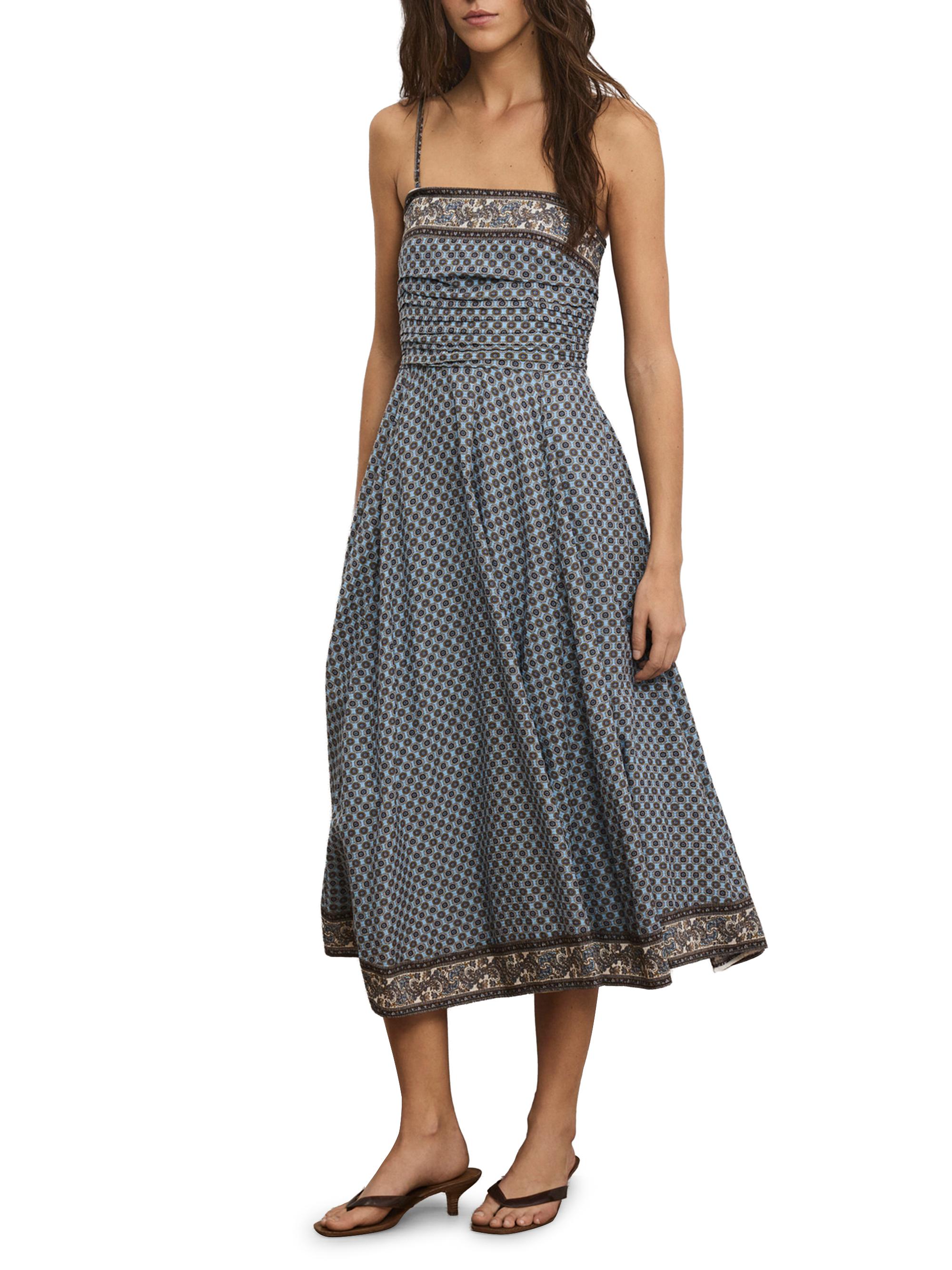 a line v neck chiffon wedding dress IVY A-LINE STRAPPY DAMASK MIDI DRESS | CULT MIA main image 0