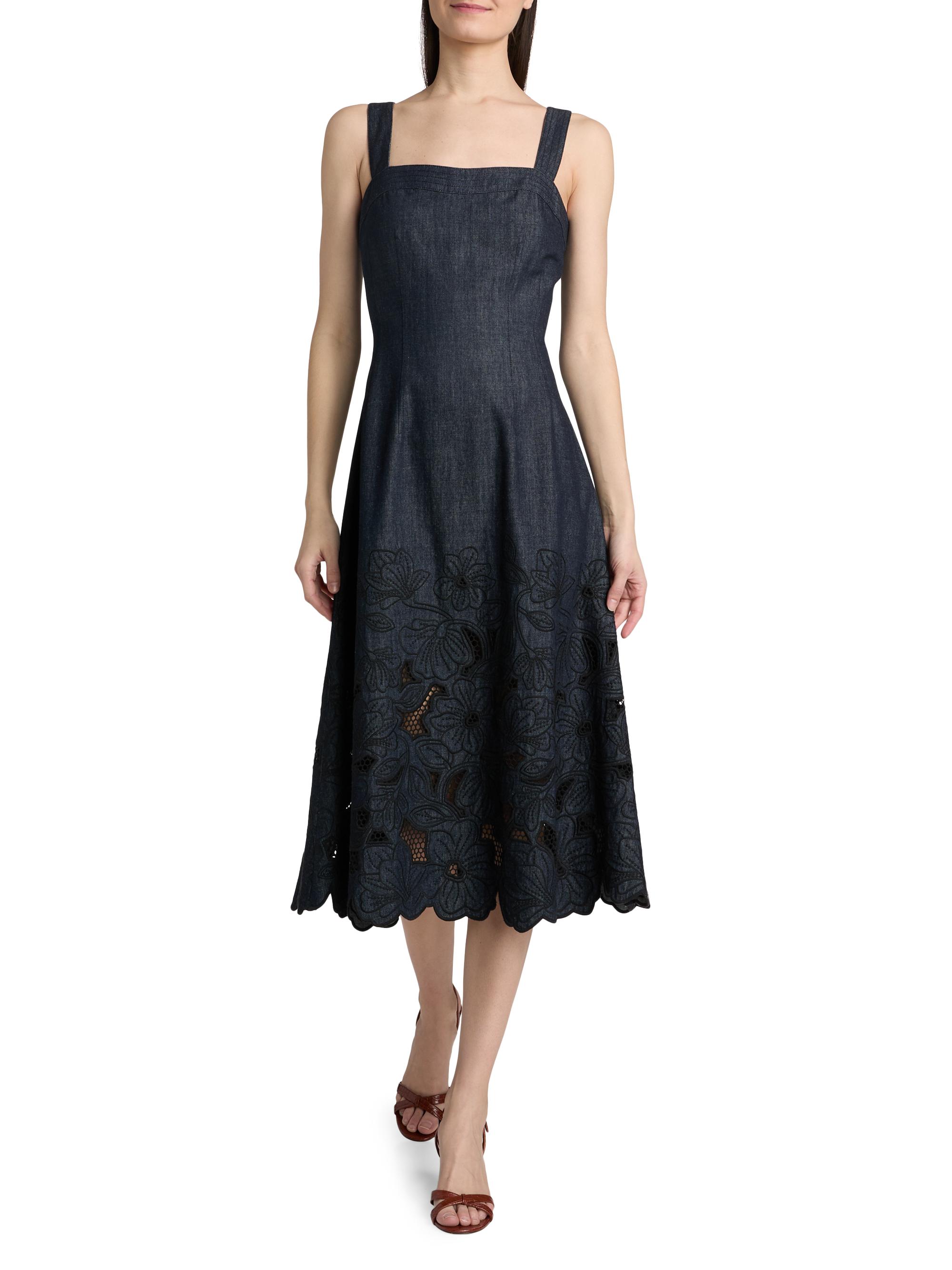 Veronica Beard Rosaura Floral Laser-Cut Midi-Dress | Saks Fifth Avenue