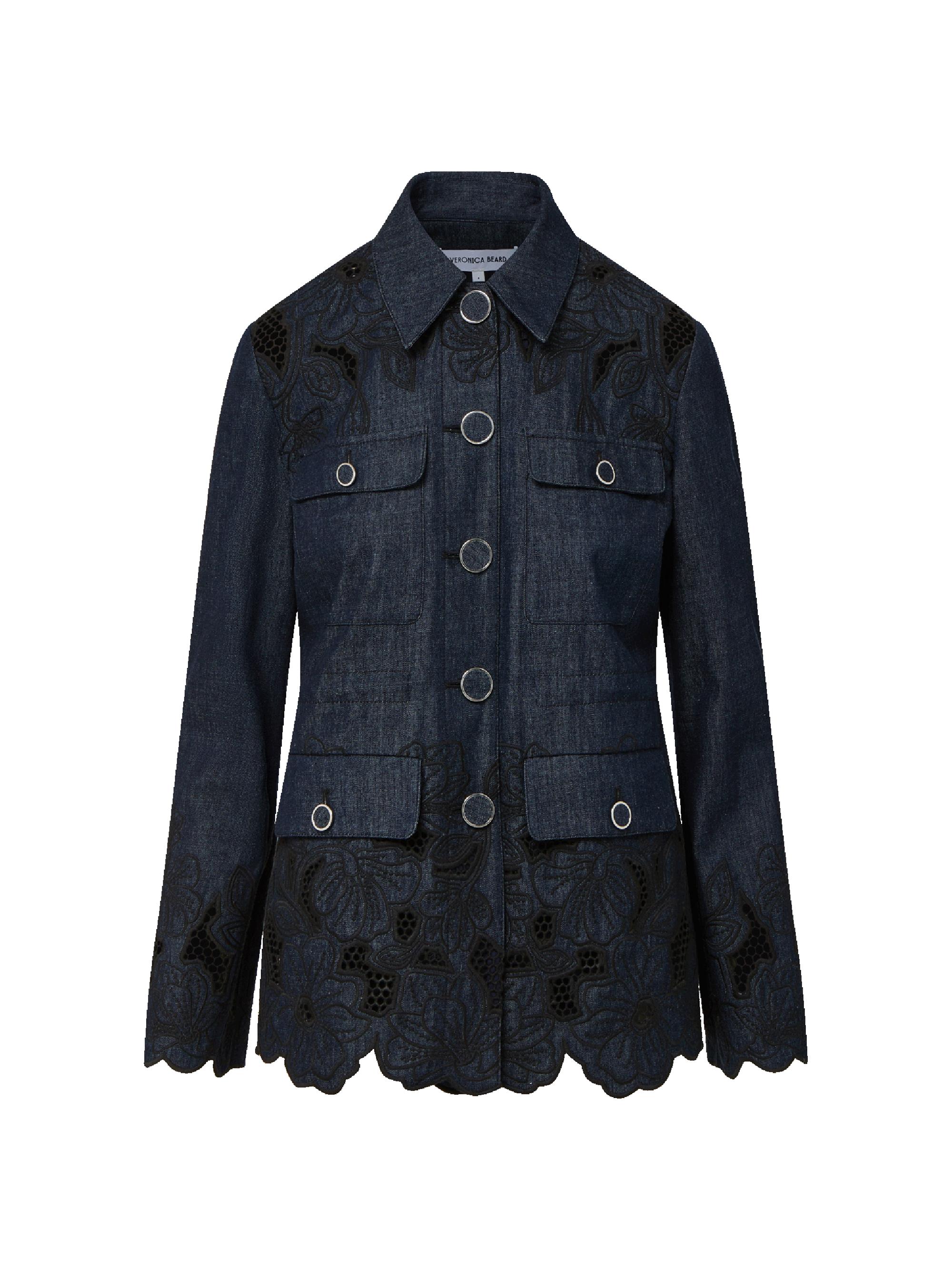 Veronica Beard Tika Paisley Belted Denim Jacket | Saks Fifth Avenue