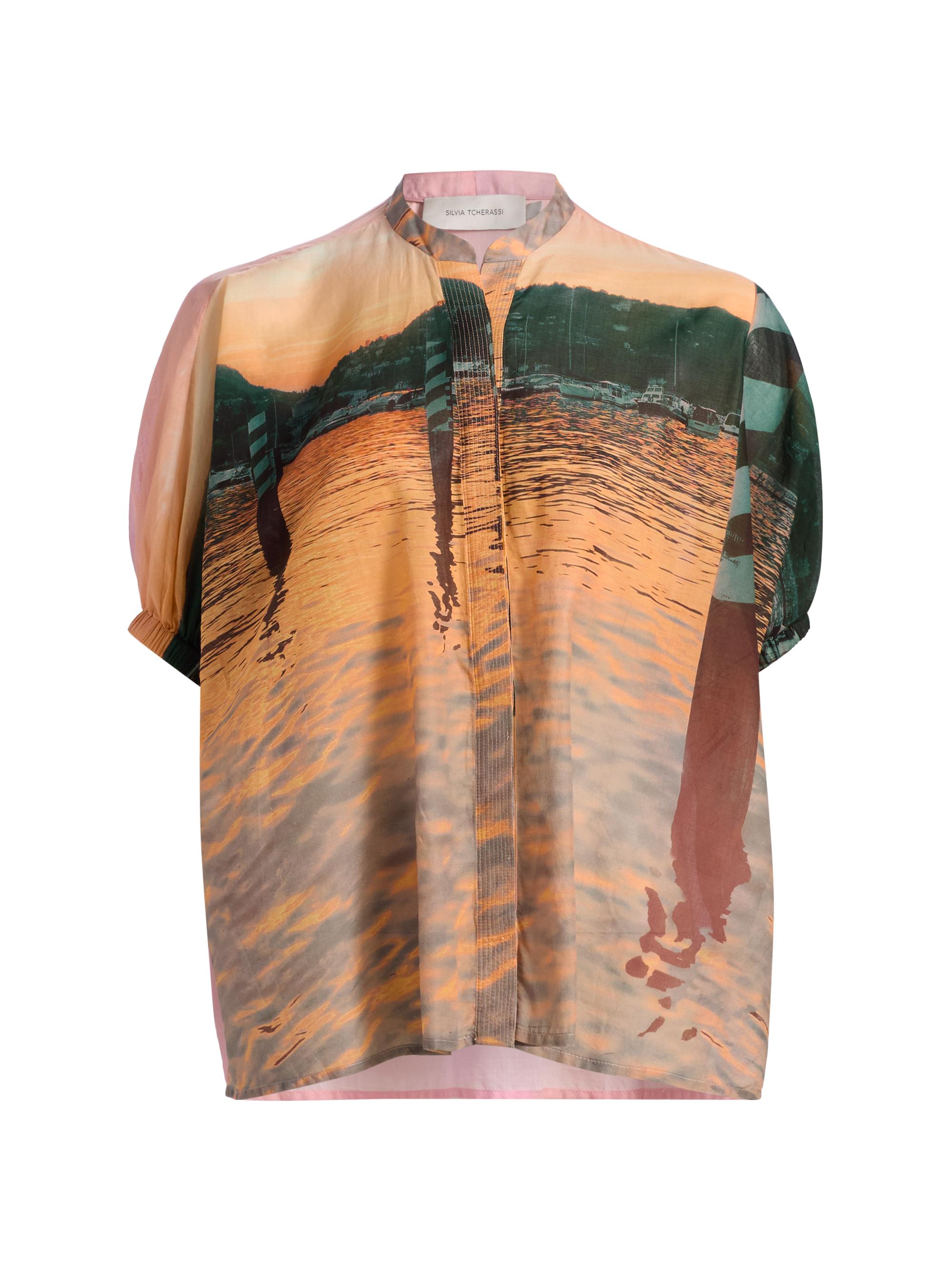 Silvia Tcherassi Women's Zenia Printed Cotton Button-Down Blouse - Blush Horizon