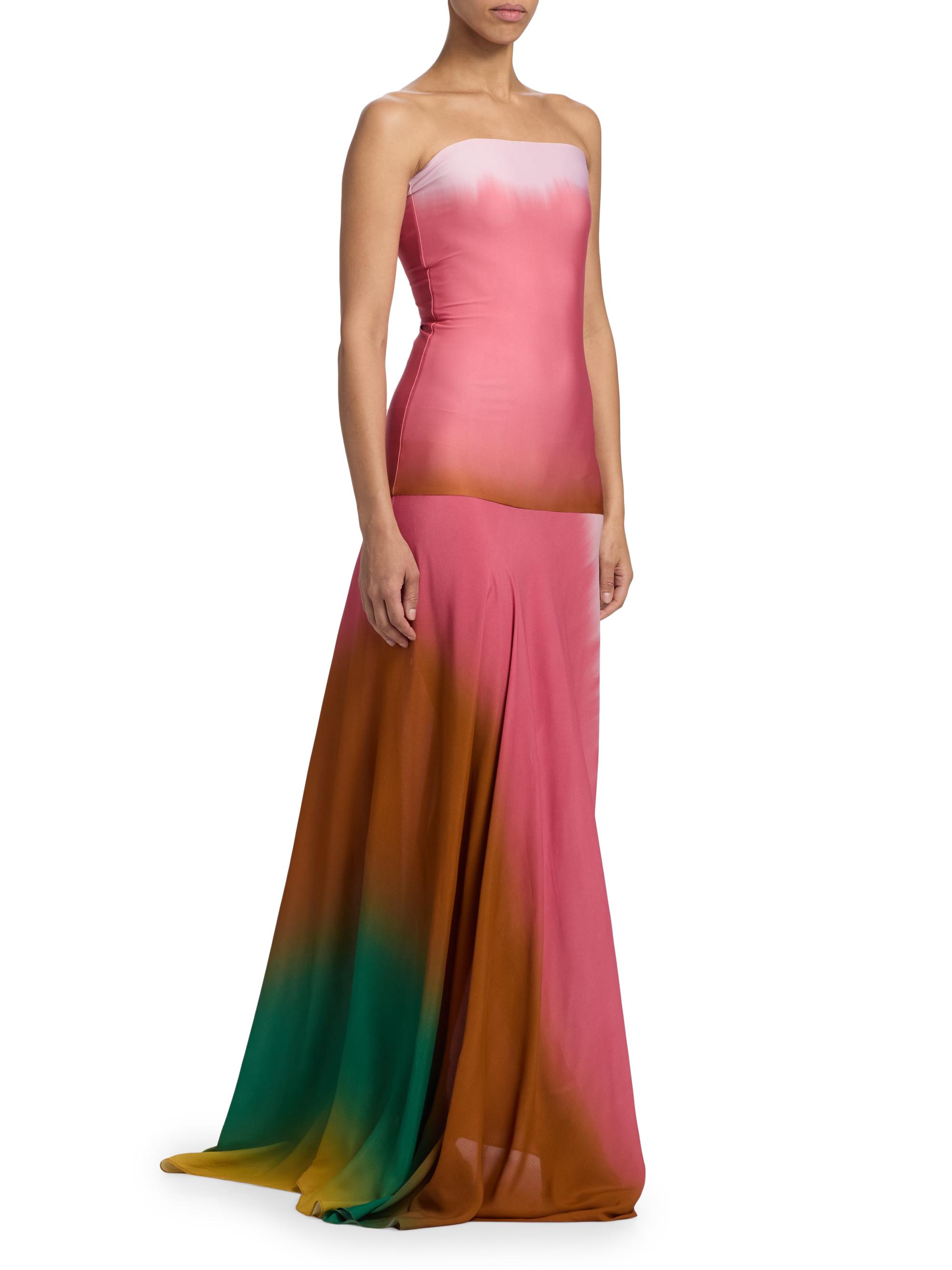 Silvia Tcherassi Inari Tie-Dye Crepe Strapless Maxi dress | Saks Fifth  Avenue