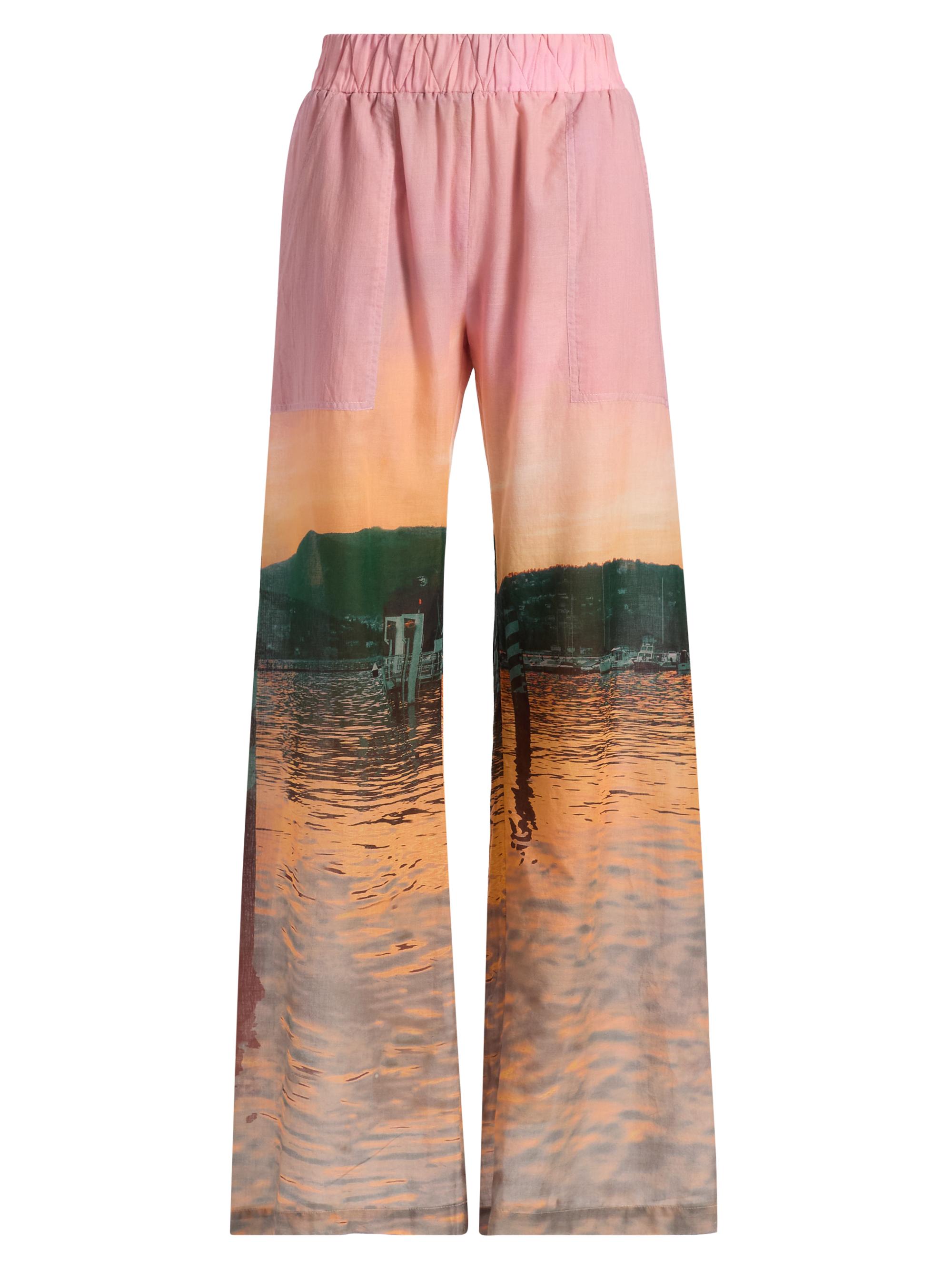 Silvia Tcherassi Women's Nerea Printed Cotton Wide-Leg Pants - Blush Horizon