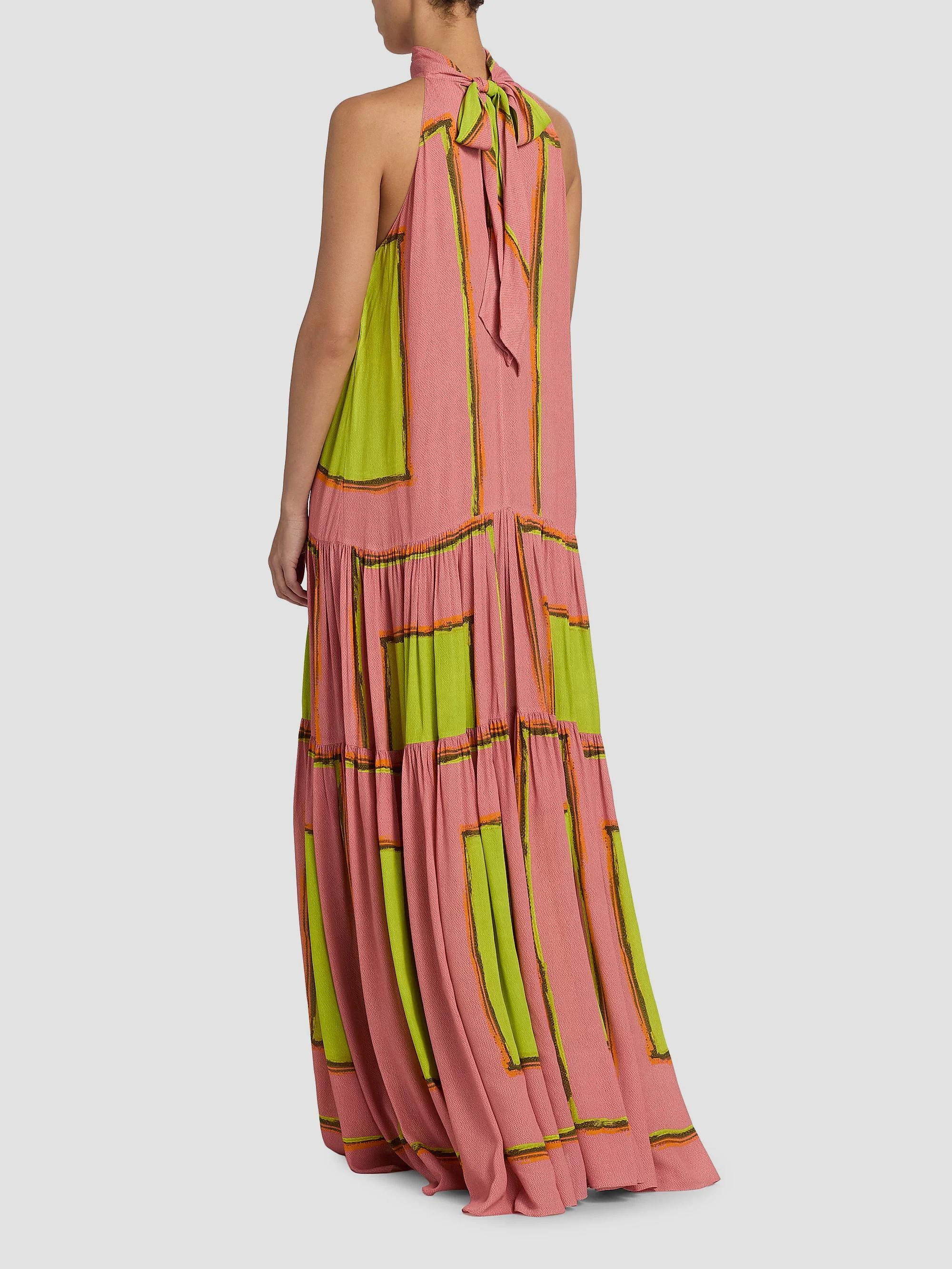 Silvia Tcherassi Dorelia Geometric Halterneck Maxi Dress | Saks