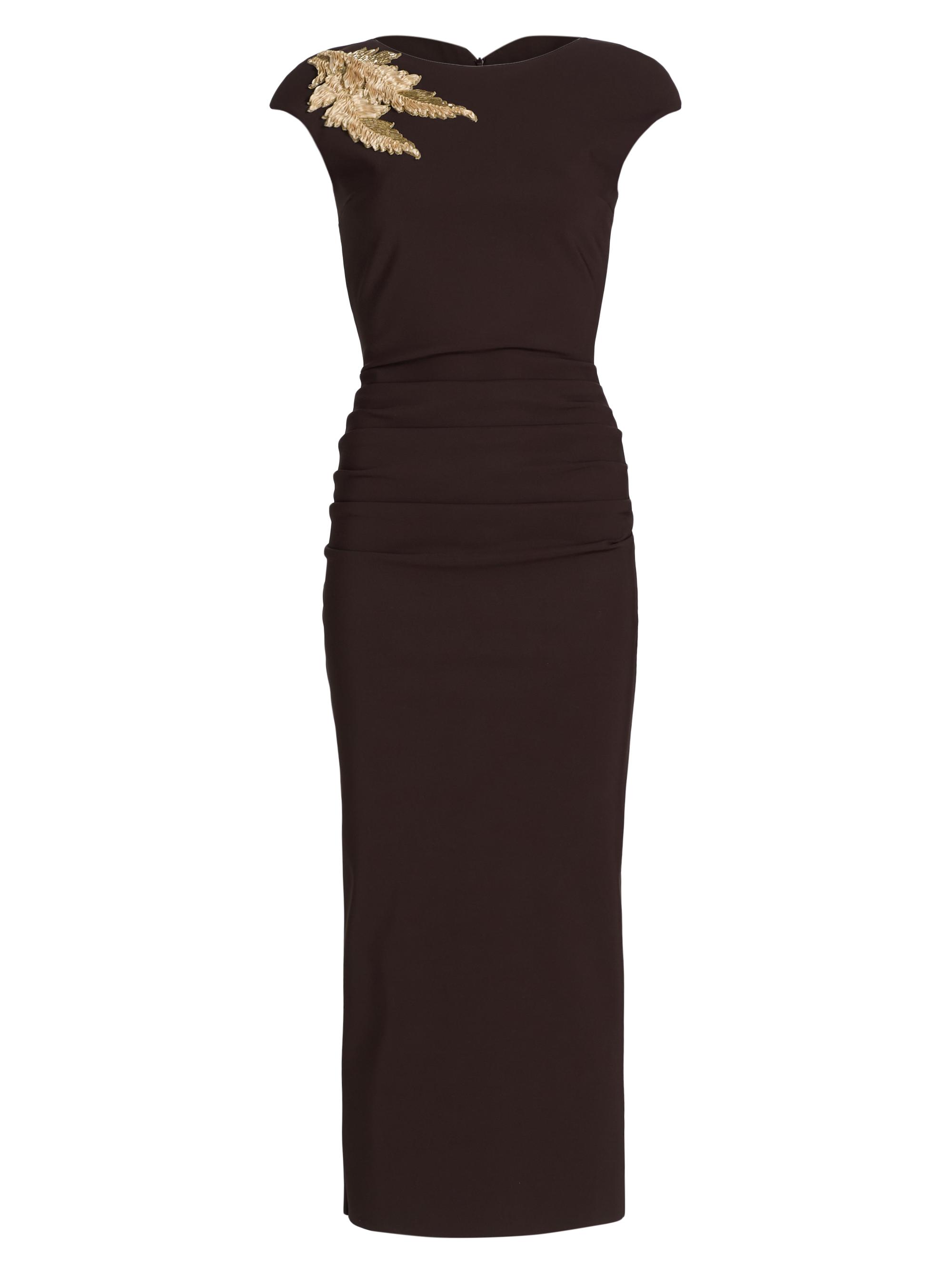 Chiara Boni La Petite Robe Women's Hesupie Beaded Sheath Midi-Dress - Brown