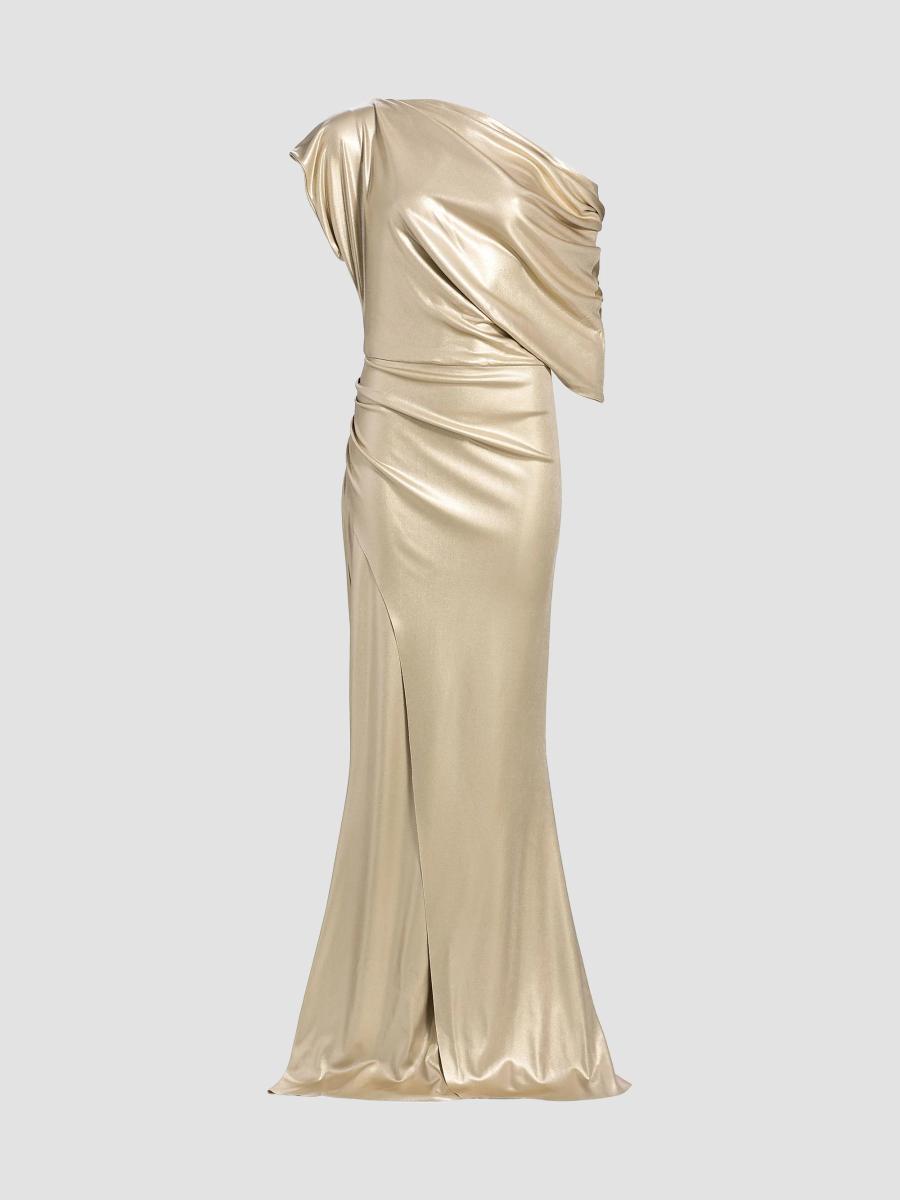 bon ton semi formal dresses Chiara Boni La Petite Robe Women's Komsany Splendid Gown - Gold SCHL002813_MIR_3XL