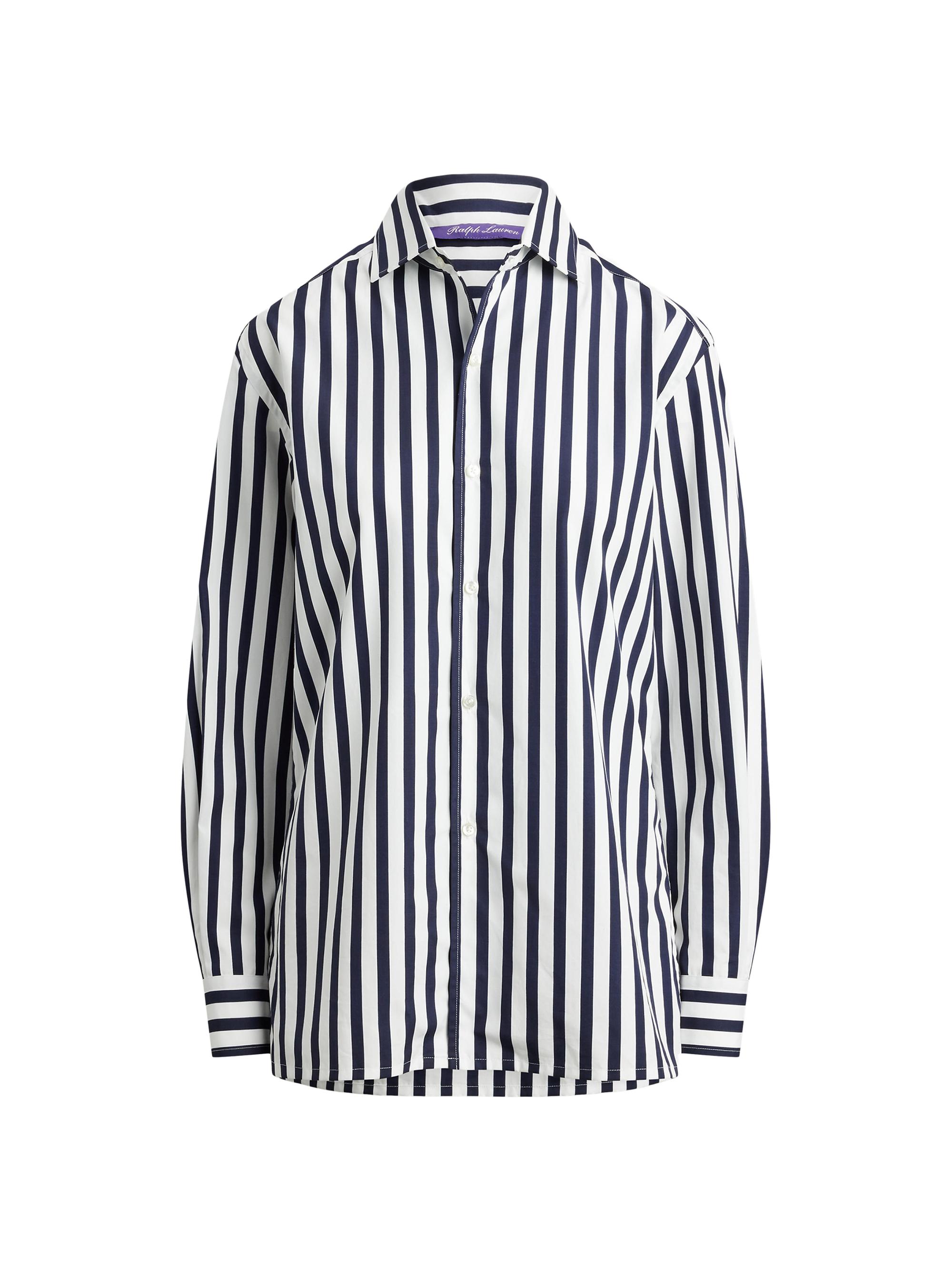 Ralph Lauren Collection Women's Capri Striped Cotton Relaxed-Fit Shirt - Icon Navy White