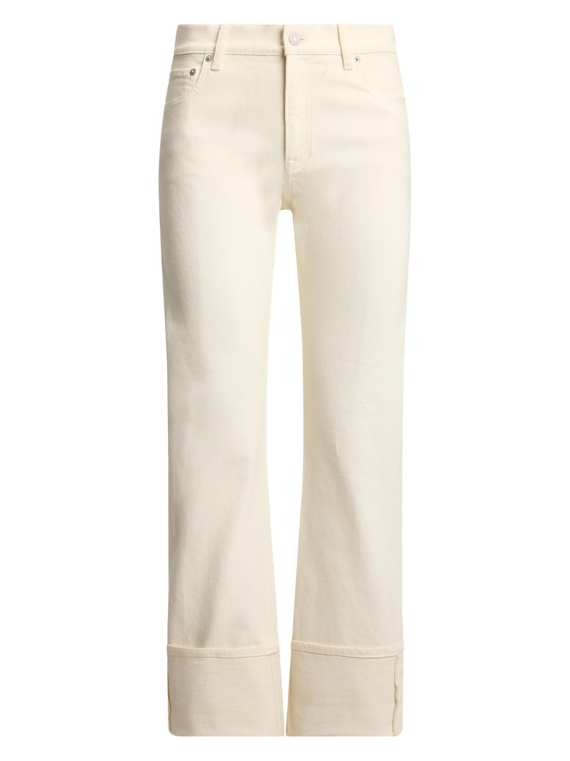 Ralph Lauren Collection Women's Adderley Cuffed Mid-Rise Slim-Fit Jeans - Glacial White