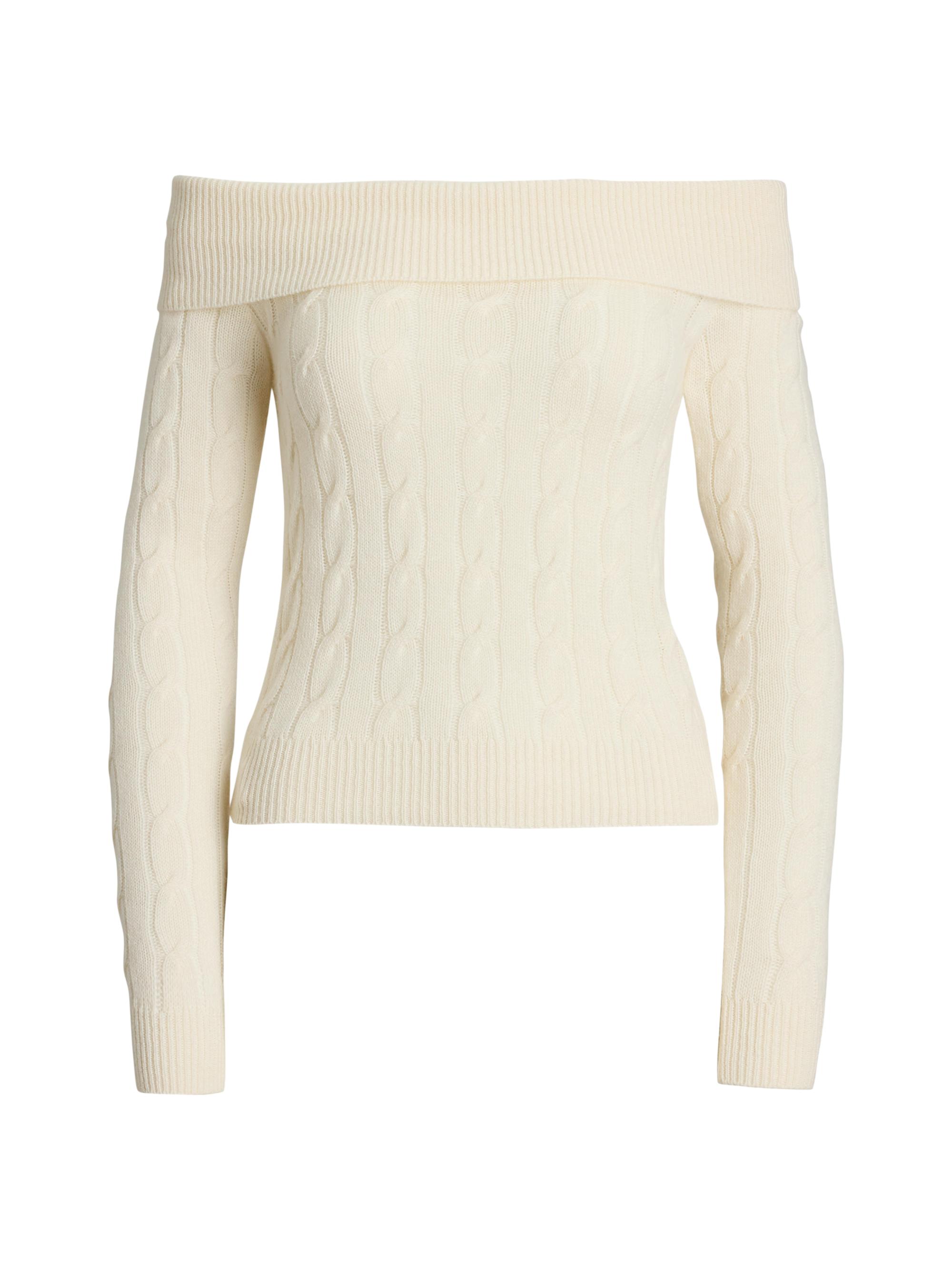 Ralph Lauren Collection Women's Cable-Knit Cashmere Slim-Fit Sweater - Lux Cream