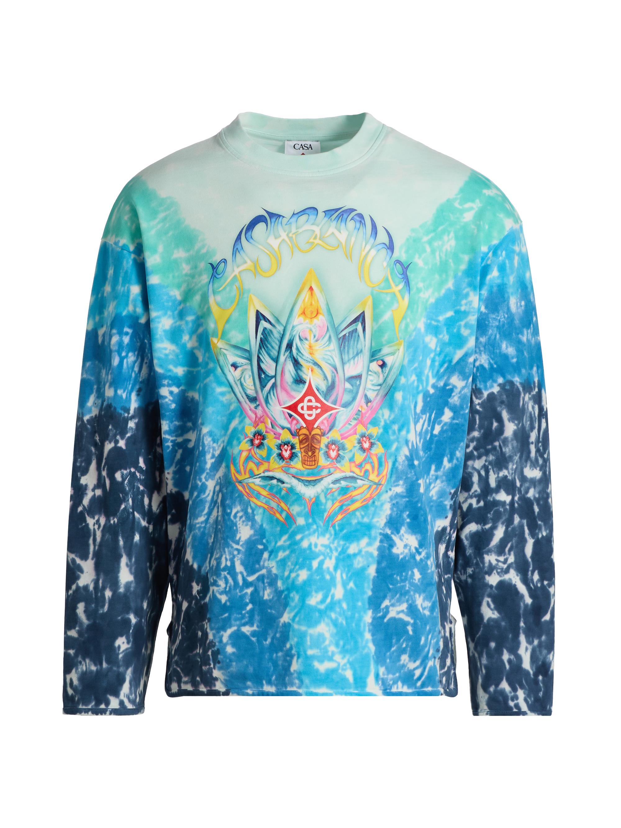 Casablanca Men's Surf Lotus Tie Dye Long-Sleeve T-Shirt - Tie Dye Jersey