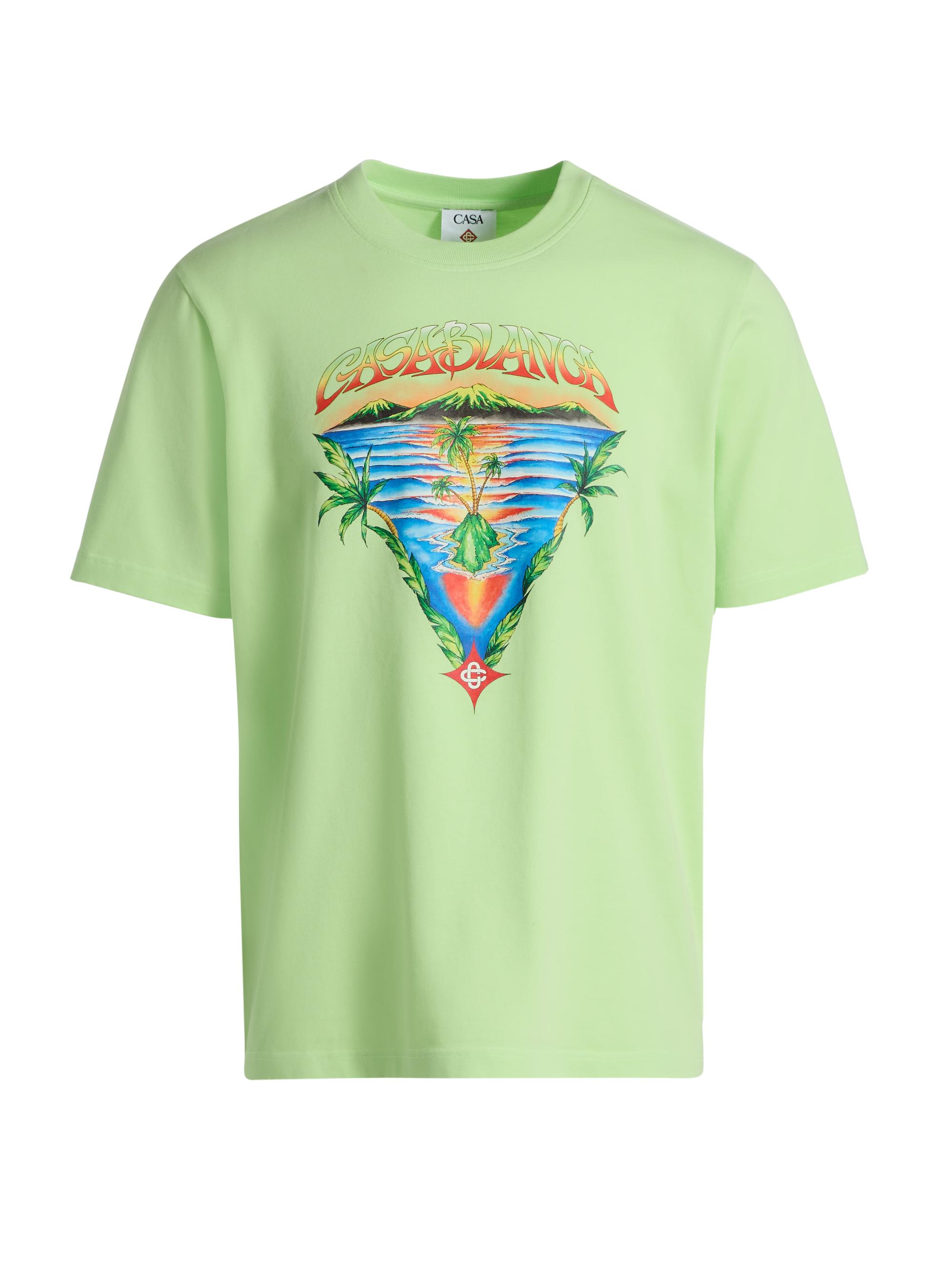 Casablanca Men's Innocence Triangle Classic T-Shirt - Green Jersey