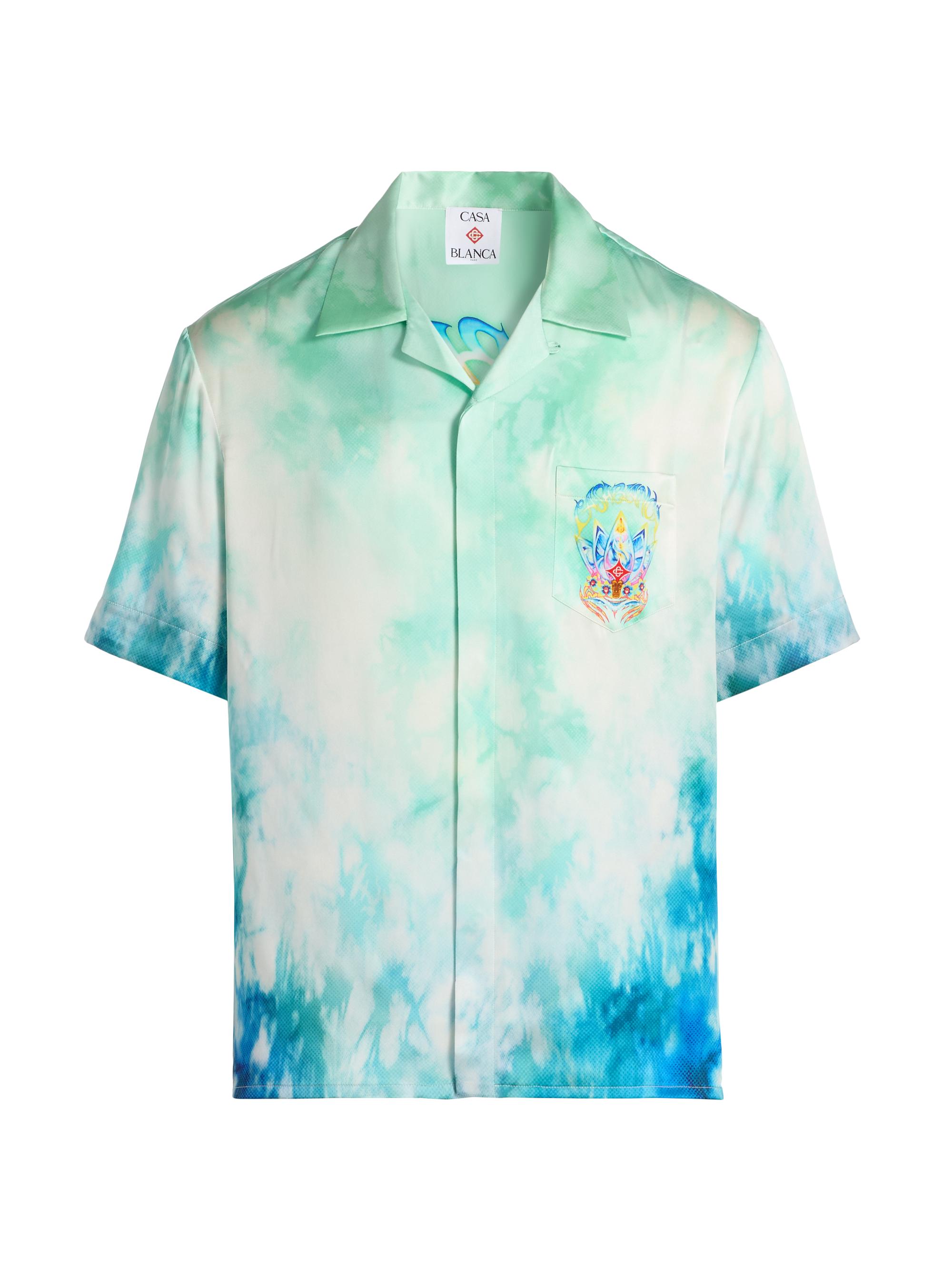 Casablanca Men's Surf Lotus Silk Shirt - Silk Satin