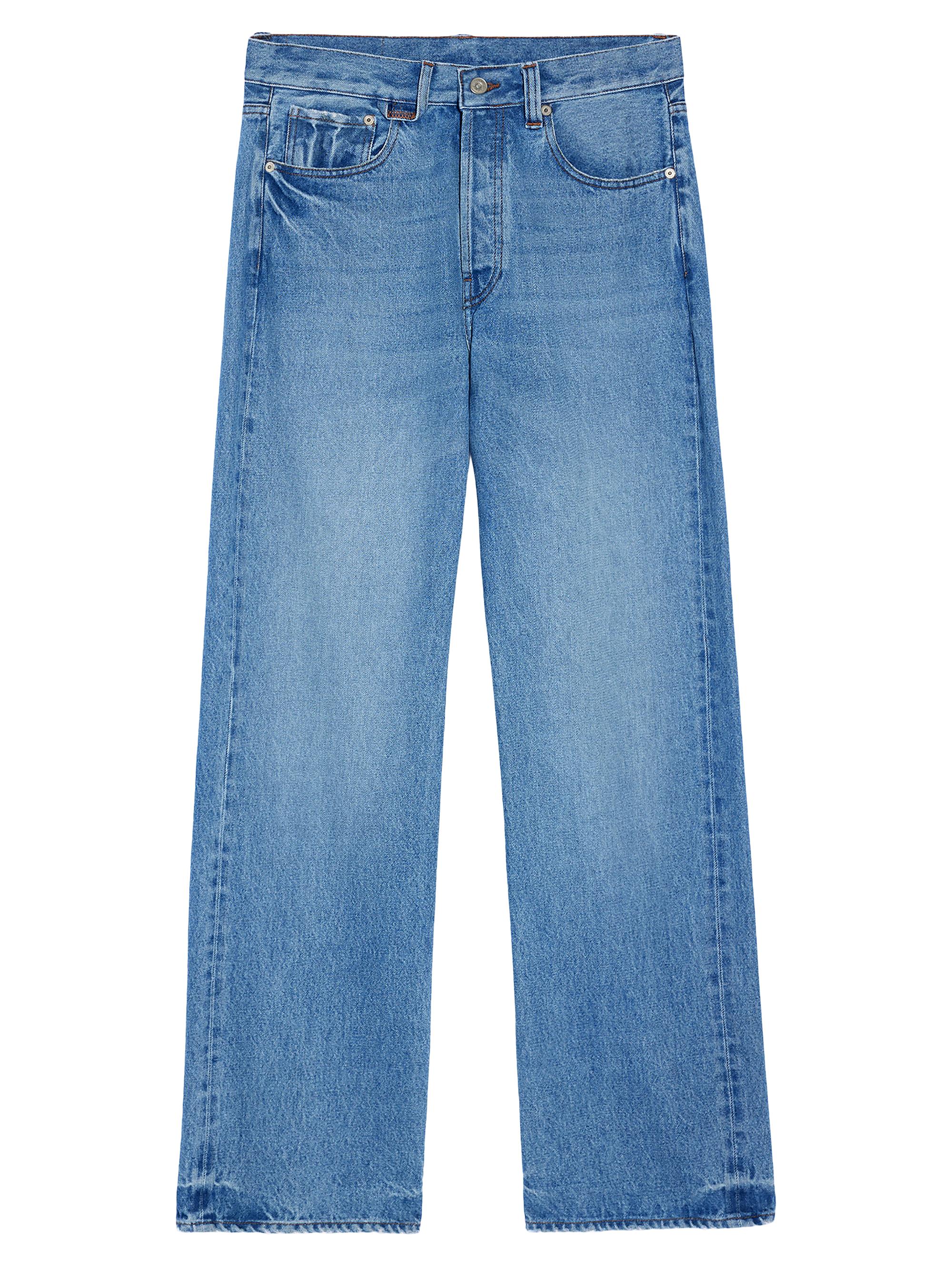 Jacquemus Men's De-Nimes Cotton Straight-Leg Jeans - Blue Tabac