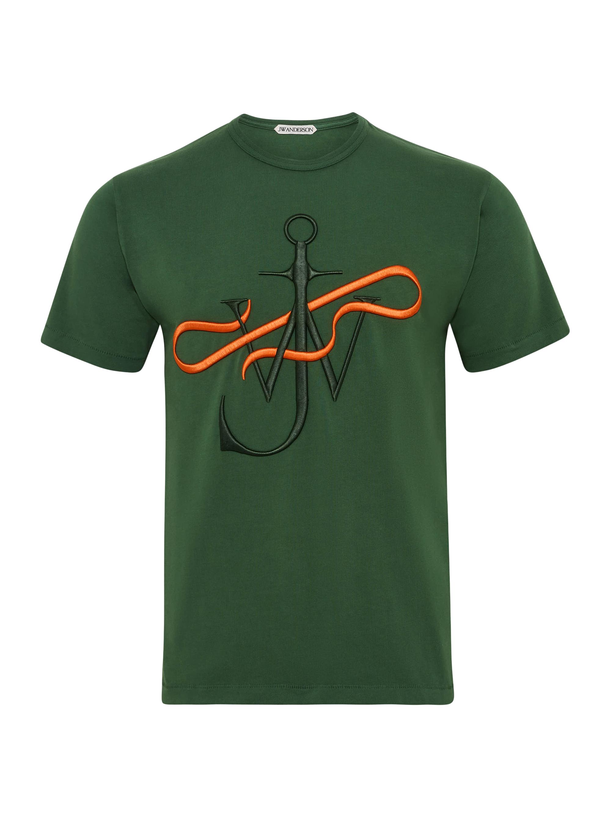 JW Anderson Men's Embroidered Ribbon Anchor T-Shirt - Green