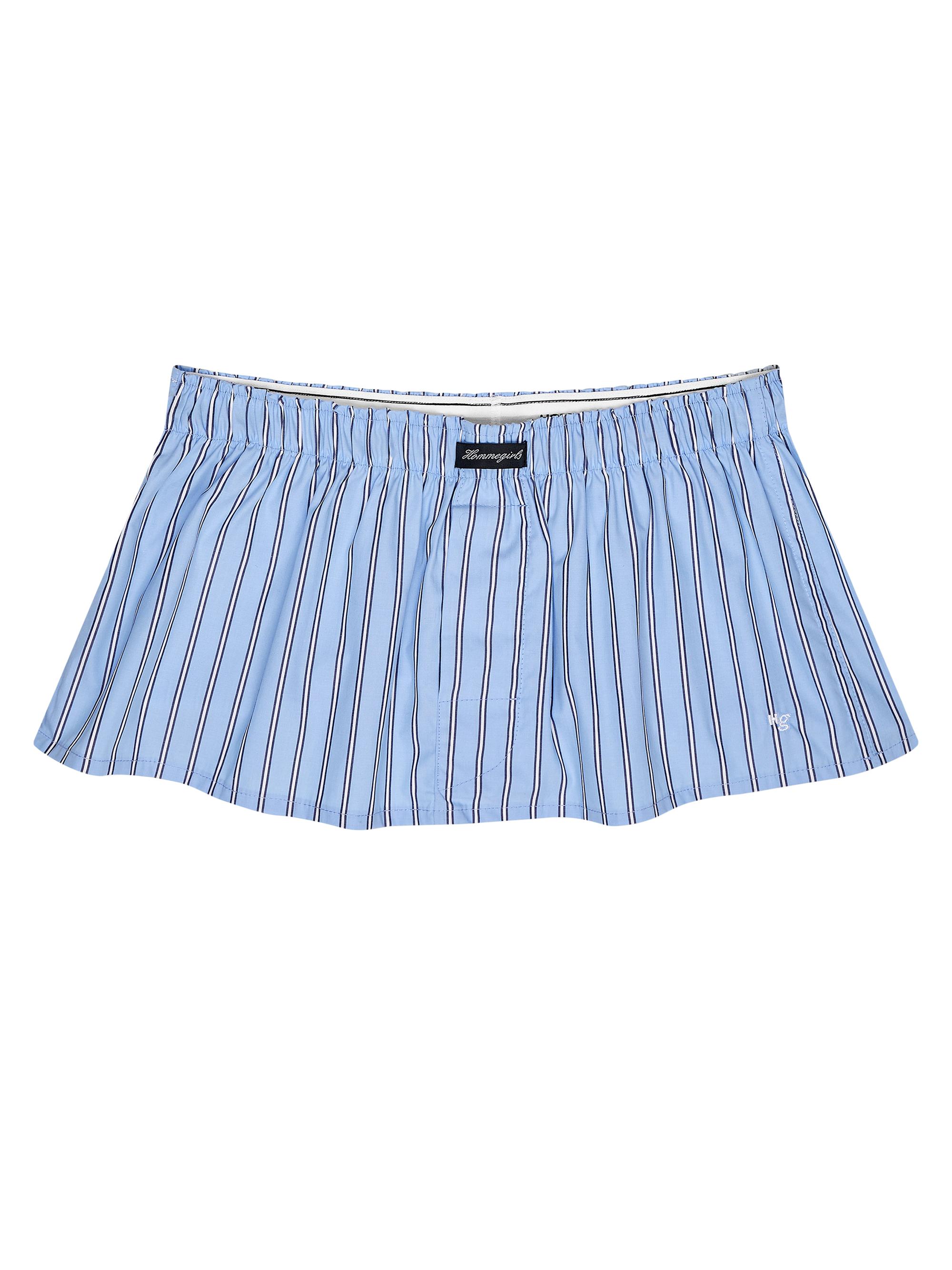 Hommegirls Women's Mini Boxer Skirt Bandeau Top - Blue