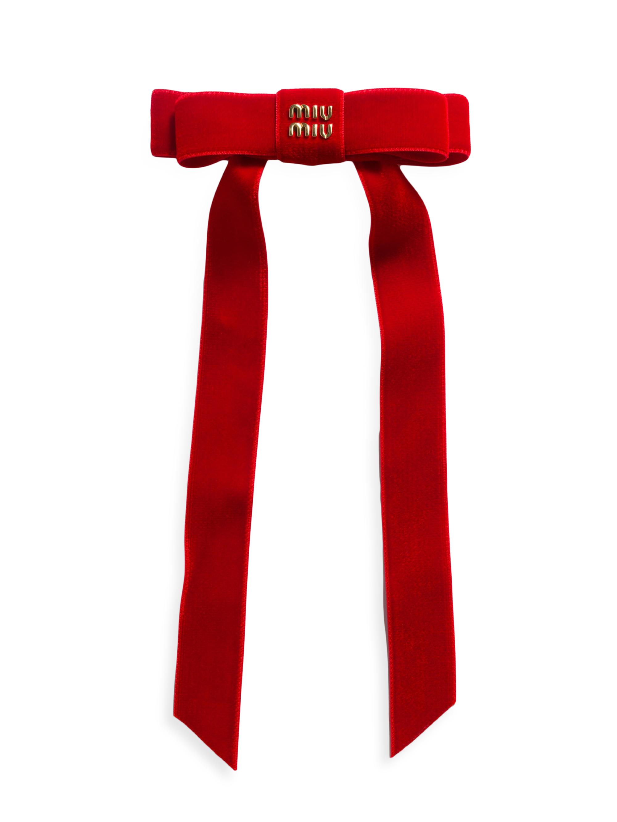 Miu Miu Women's Velvet Hair Clip - Red
