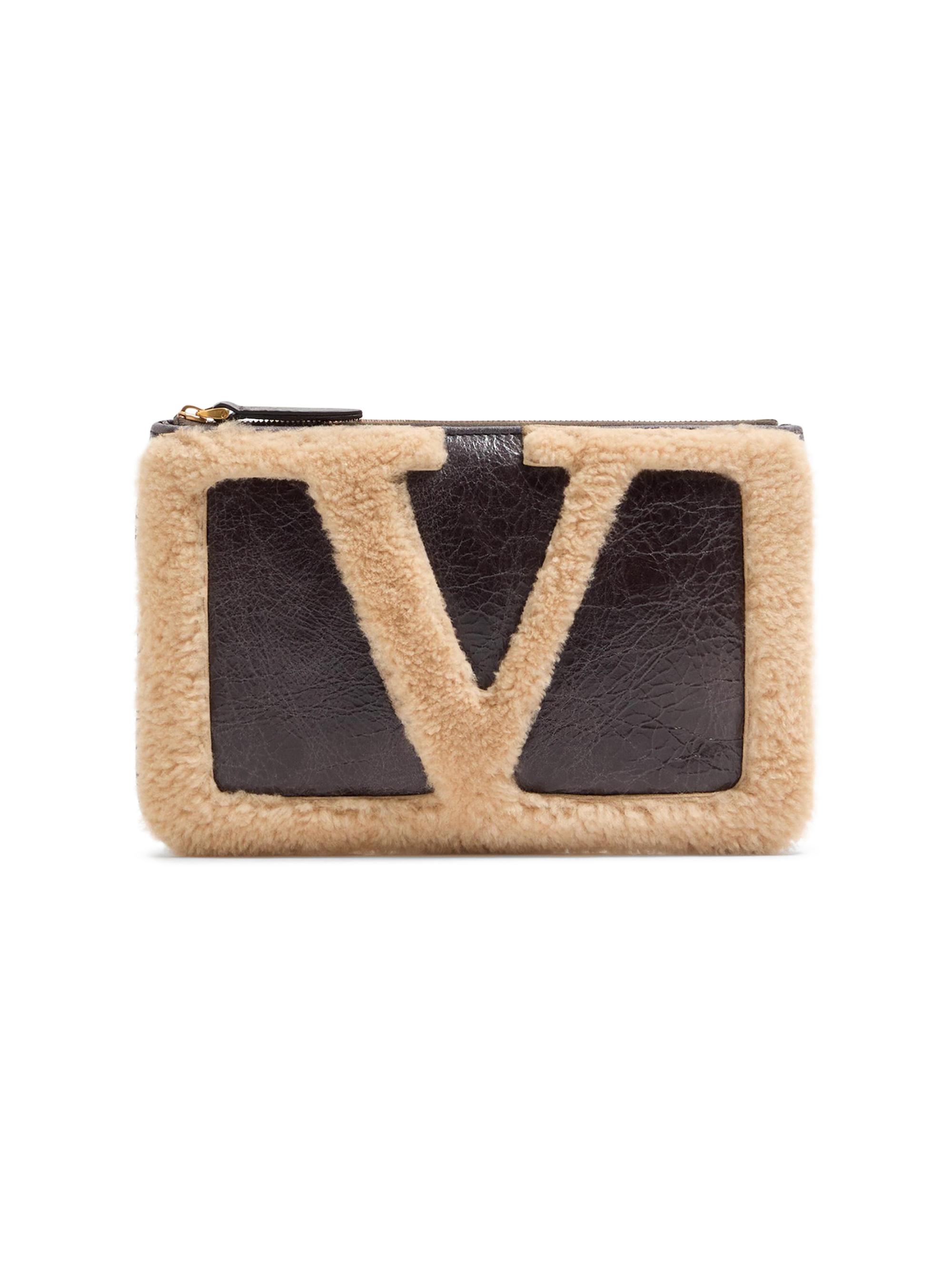 Valentino Garavani Women's Viva Superstar Sheepskin Pouch - Brown Beige