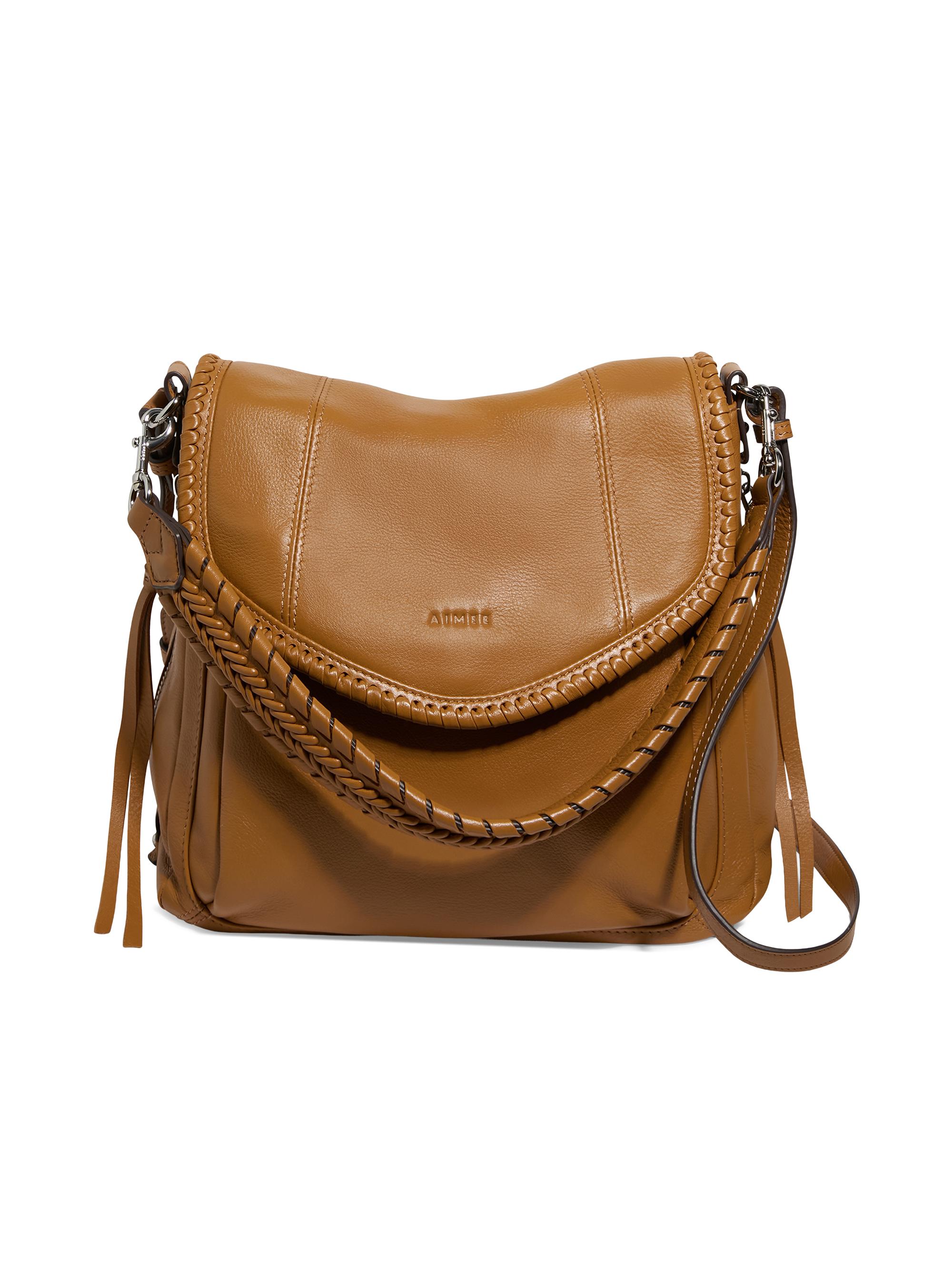 Aimee Kestenberg Women's All For Love Zip Leather Top Convertible Shoulder Bag - Latte