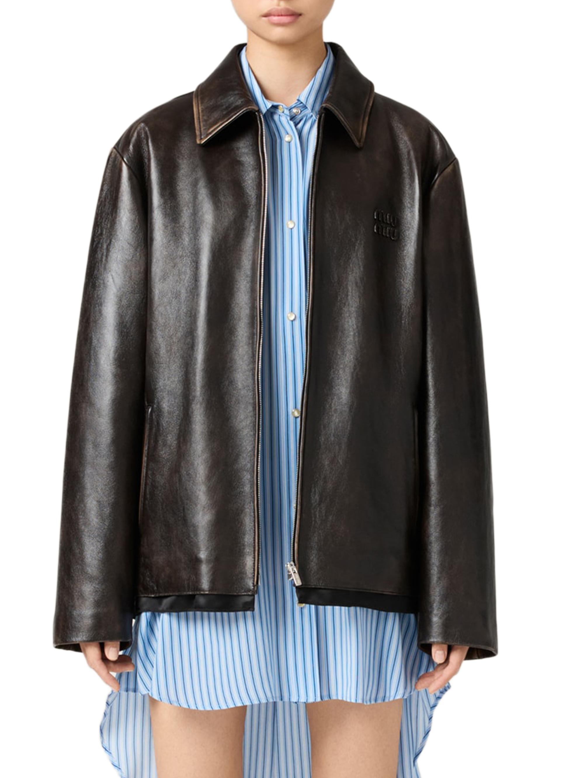 Miu Miu Nappa Leather Jacket | Saks Fifth Avenue