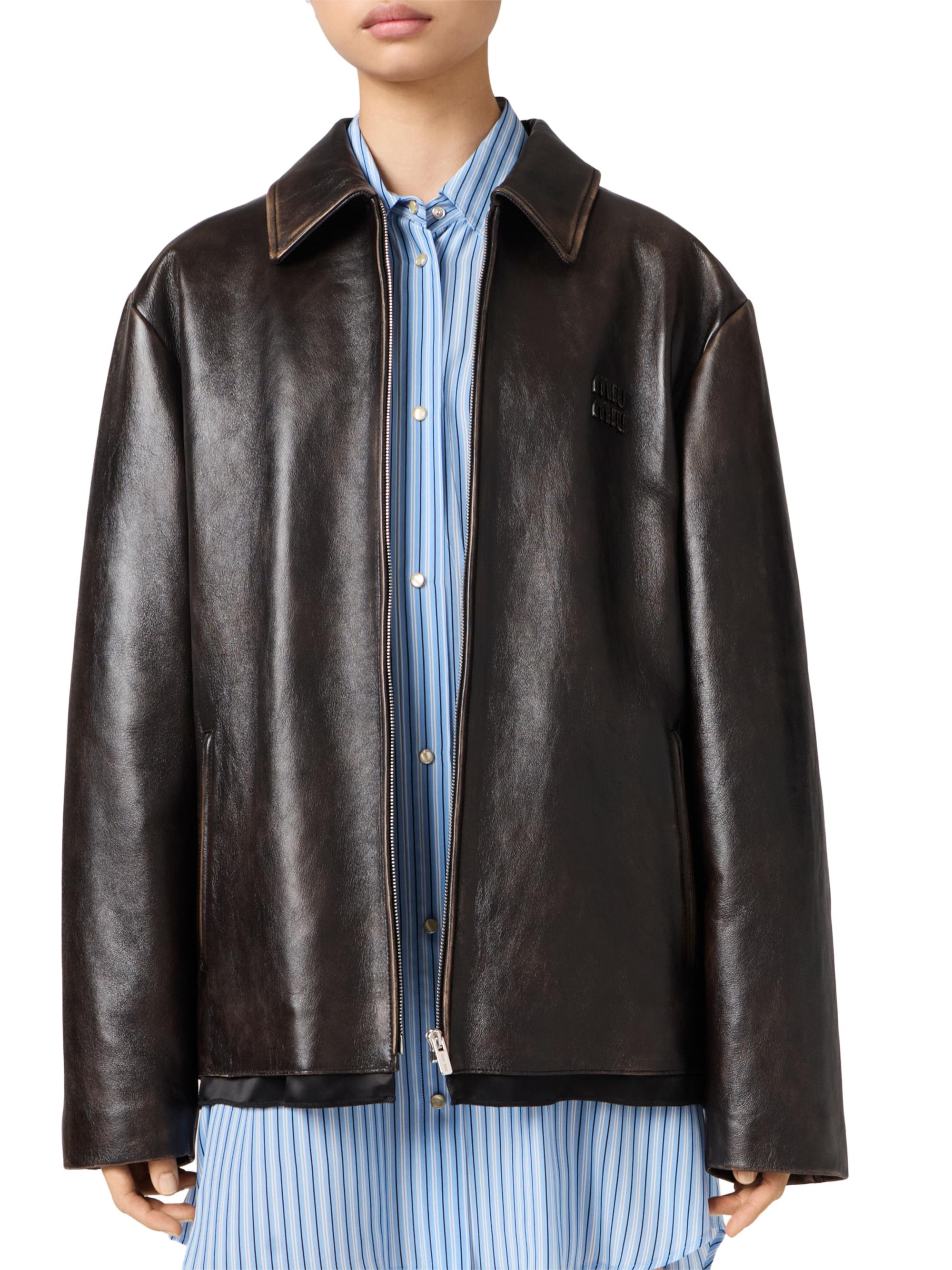 Miu Miu Nappa Leather Jacket | Saks Fifth Avenue