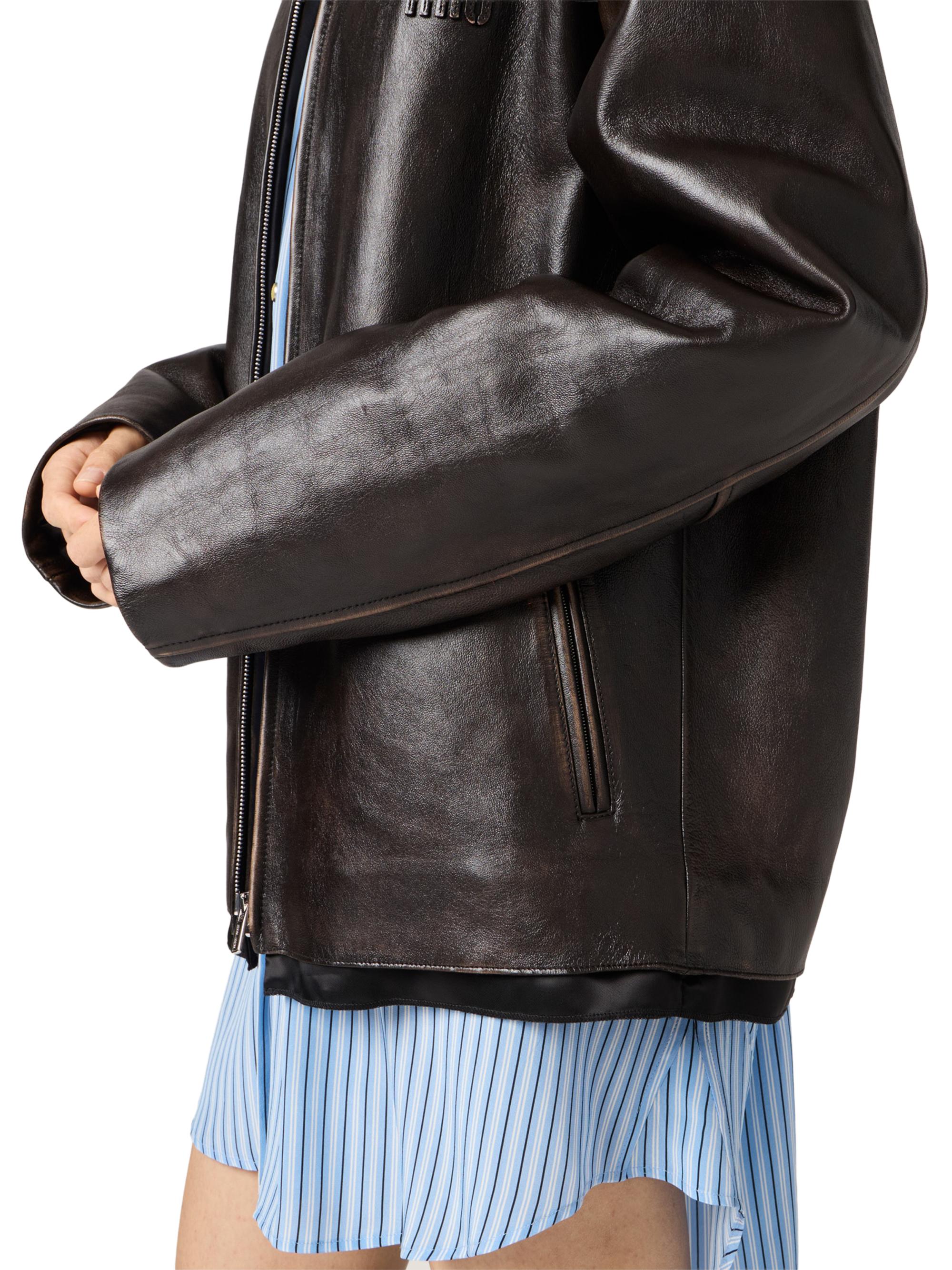 Miu Miu Nappa Leather Jacket | Saks Fifth Avenue