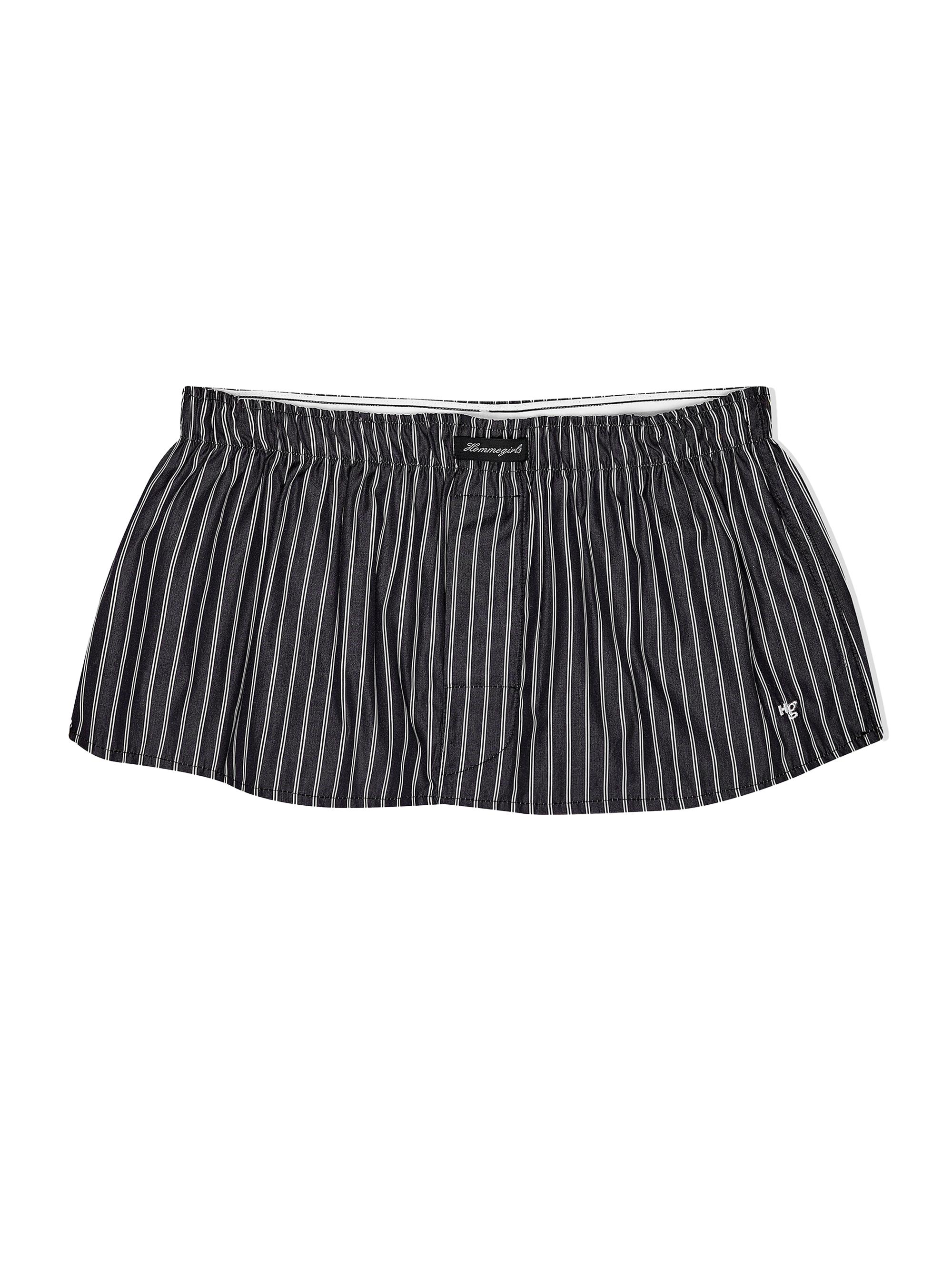 Hommegirls Women's Mini Boxer Skirt Bandeau Top - Black