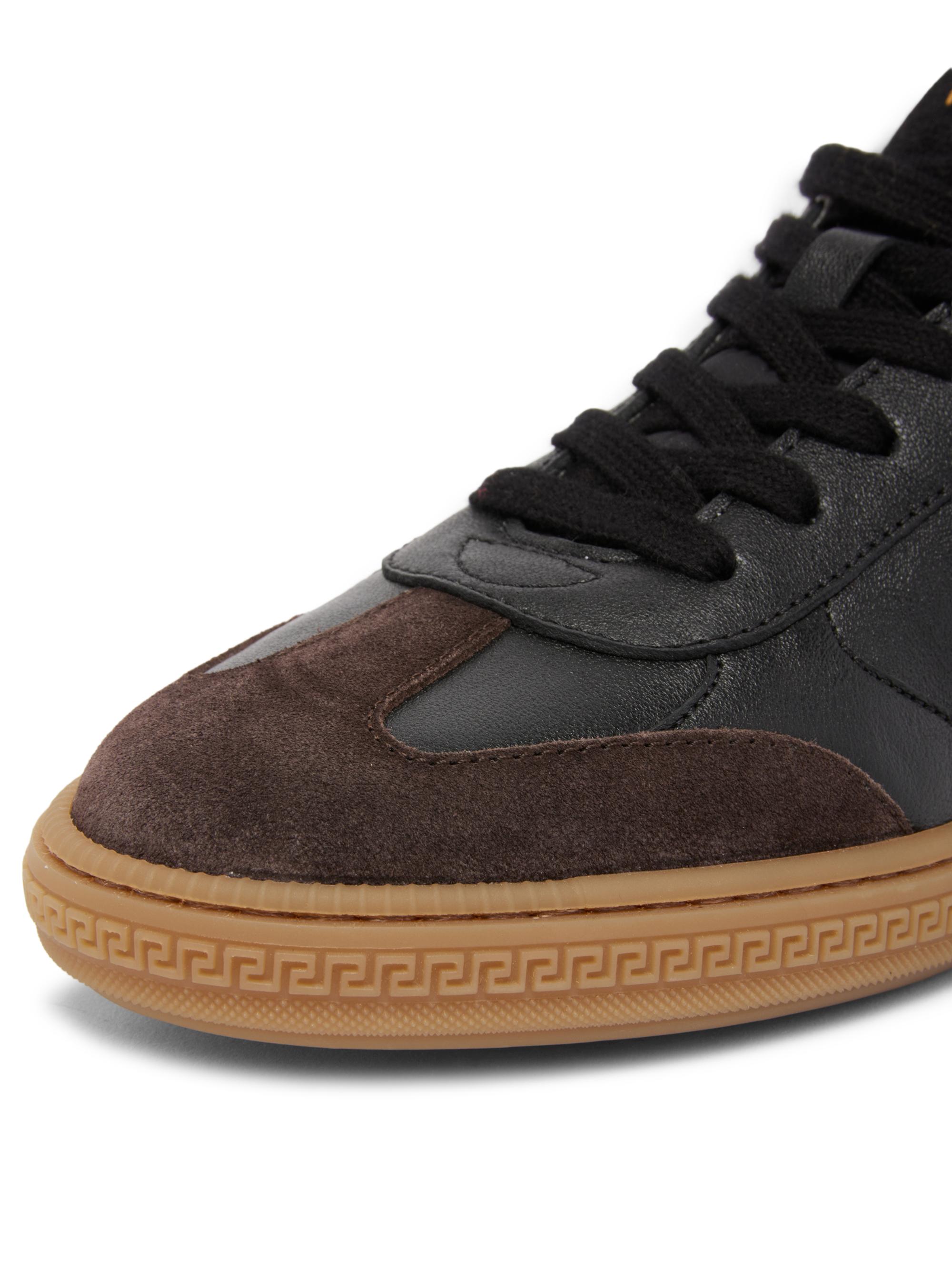 Versace Men's Leather & Suede Low-Top Sneakers - Moka Nero | Thumbnail 5