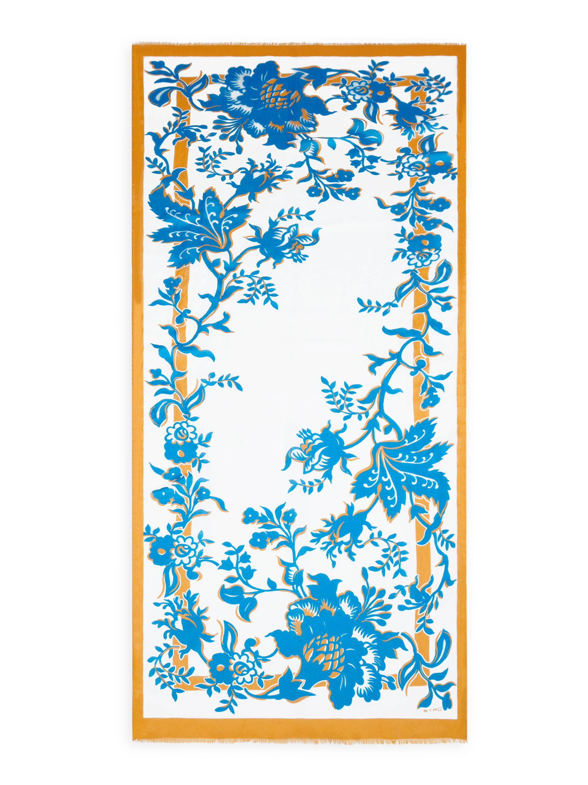 Etro Women's Boheme Floral-Print Cotton-Silk Scarf - Bianco